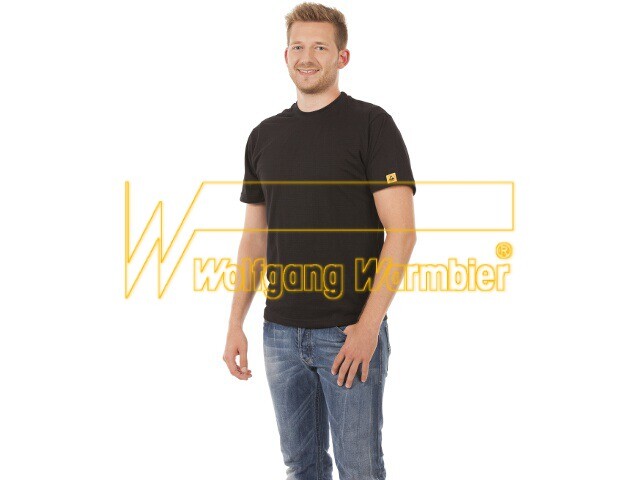 ESD t-shirt short sleeve, black, unisex, 150 g/m² - Warmbier 2659.T