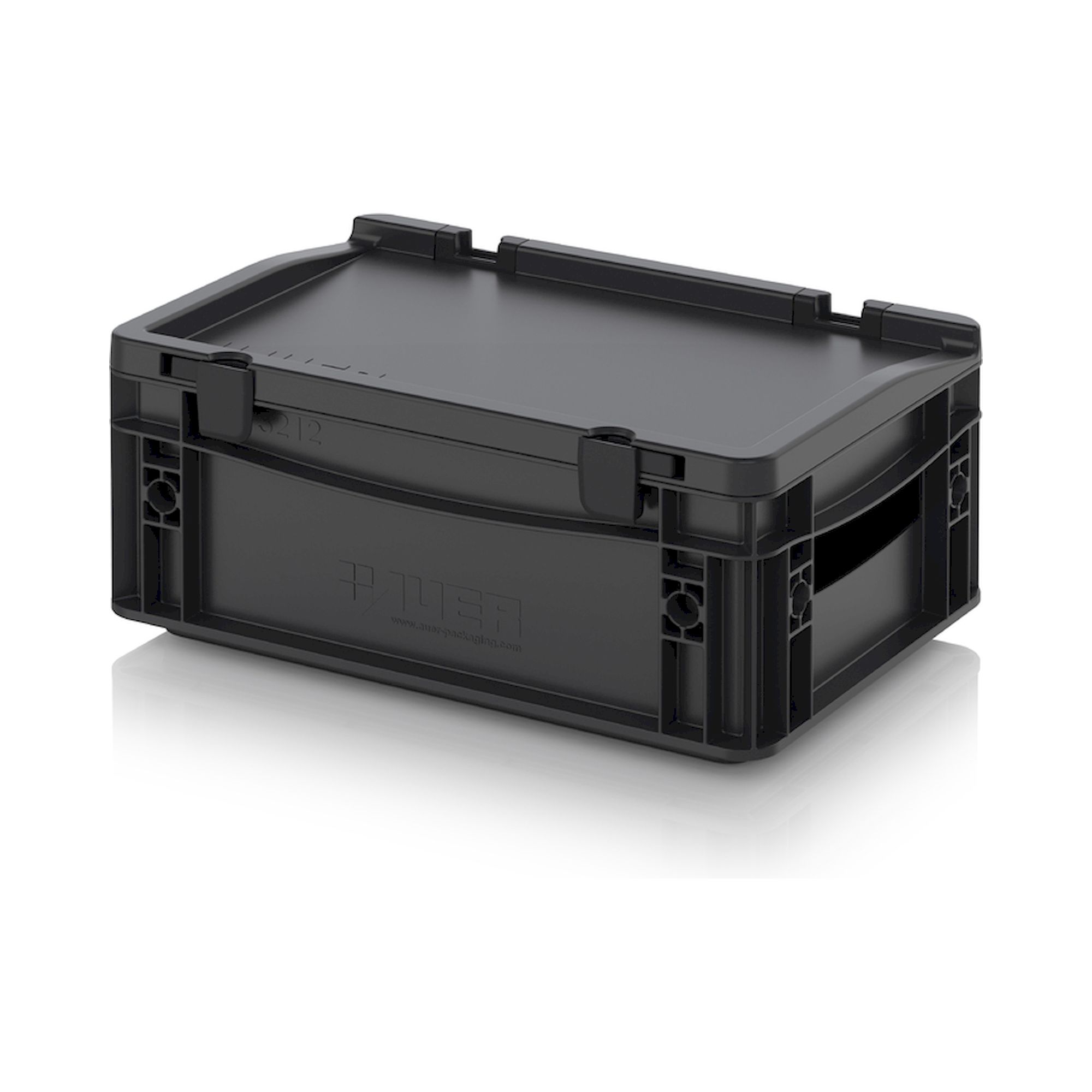 Auer ESD ED 32/12. ESD-Eurobehälter mit Scharnierdeckel