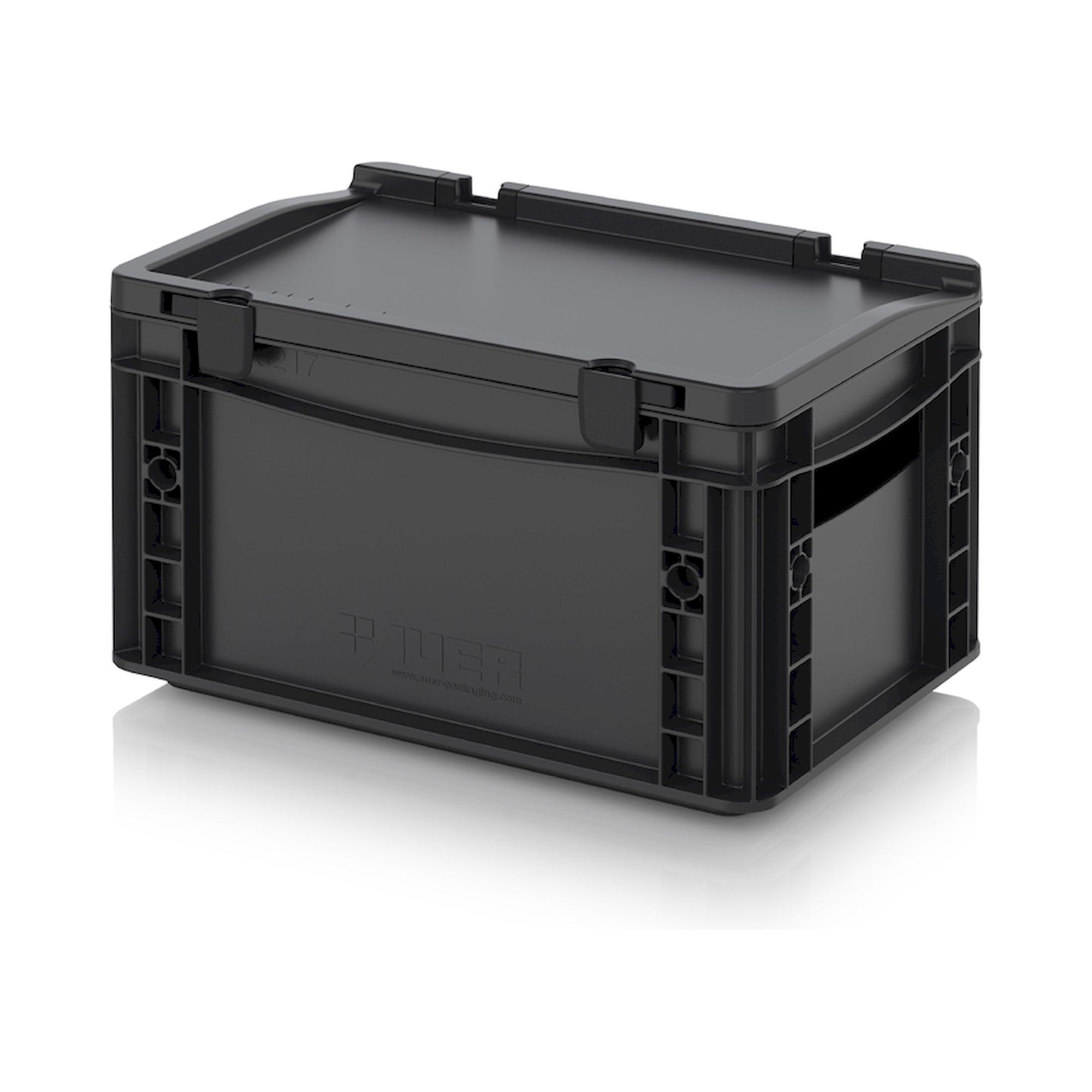 Auer ESD ED 32/17. ESD-Eurobehälter mit Scharnierdeckel