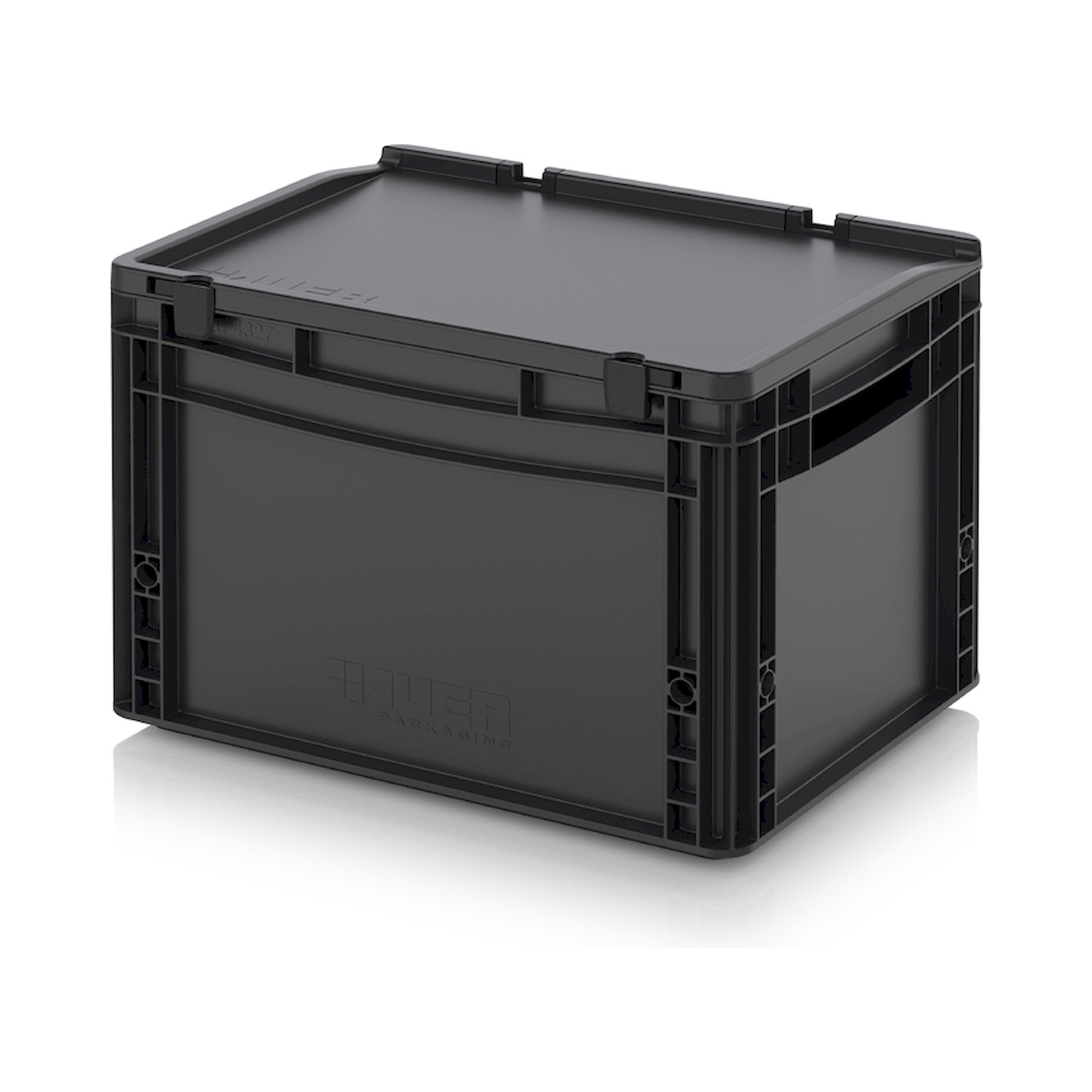 Auer ESD ED 43/27. ESD-Eurobehälter mit Scharnierdeckel