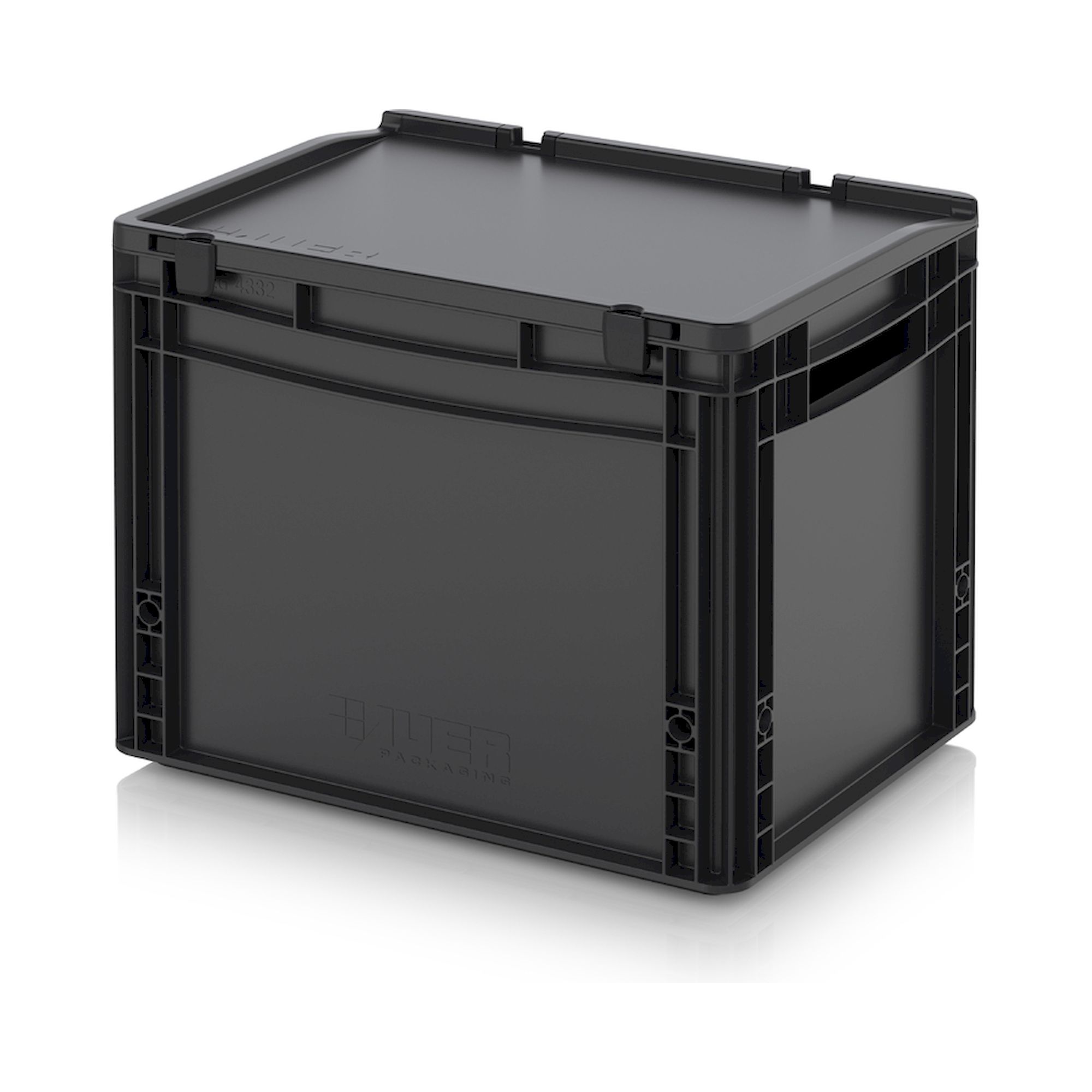 Auer ESD ED 43/32. ESD-Eurobehälter mit Scharnierdeckel