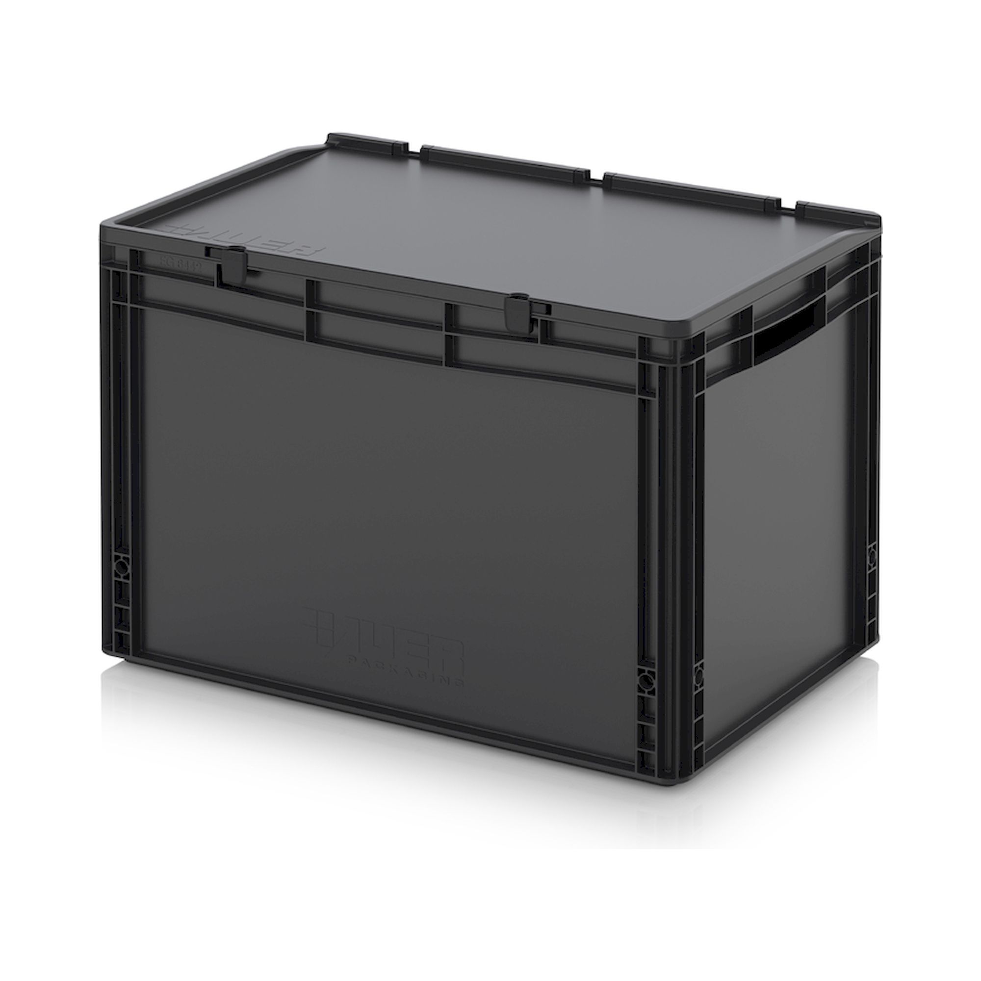 Auer ESD ED 64/42. ESD-Eurobehälter mit Scharnierdeckel