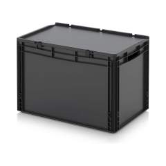 Auer ESD ED 64/42. ESD-Eurobehälter mit Scharnierdeckel