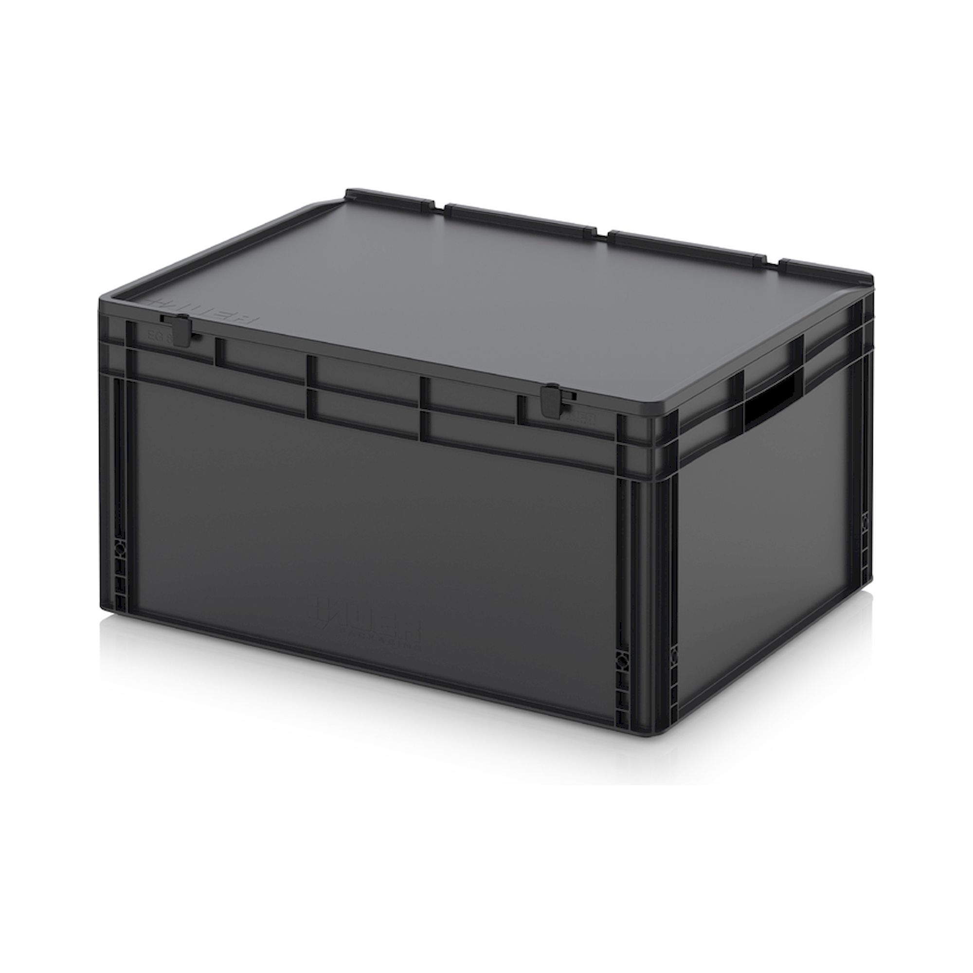 Auer ESD ED 86/42. ESD-Eurobehälter mit Scharnierdeckel