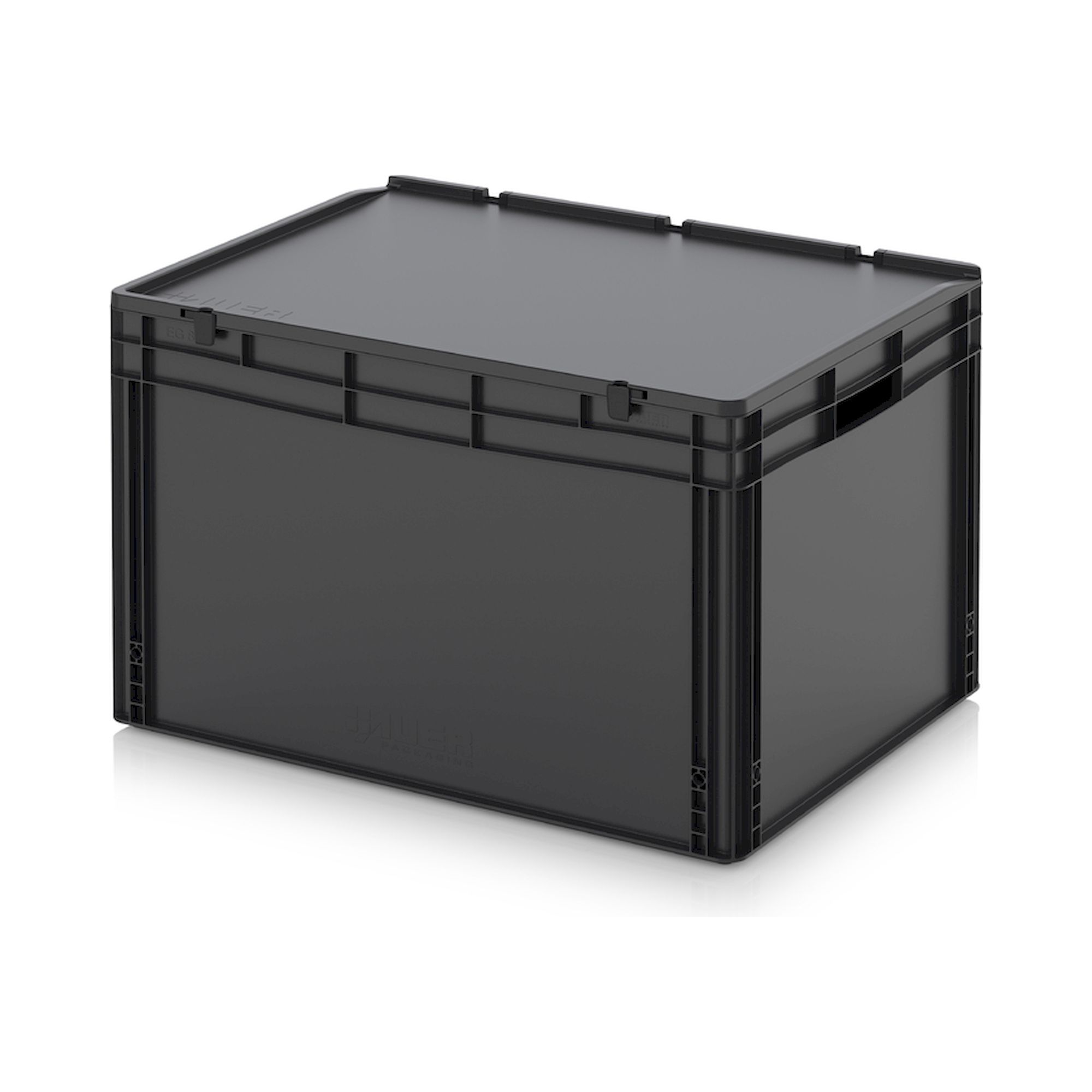 Auer ESD ED 86/52. ESD-Eurobehälter mit Scharnierdeckel