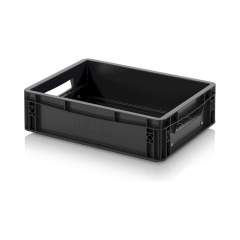 Auer ESD EG GEF LT 4312. ESD-Eurobehälter mit Längsteiler