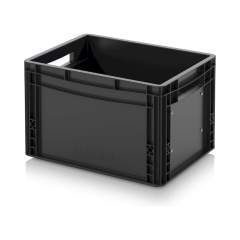 Auer ESD EG GEF LT 4327. ESD-Eurobehälter mit Längsteiler