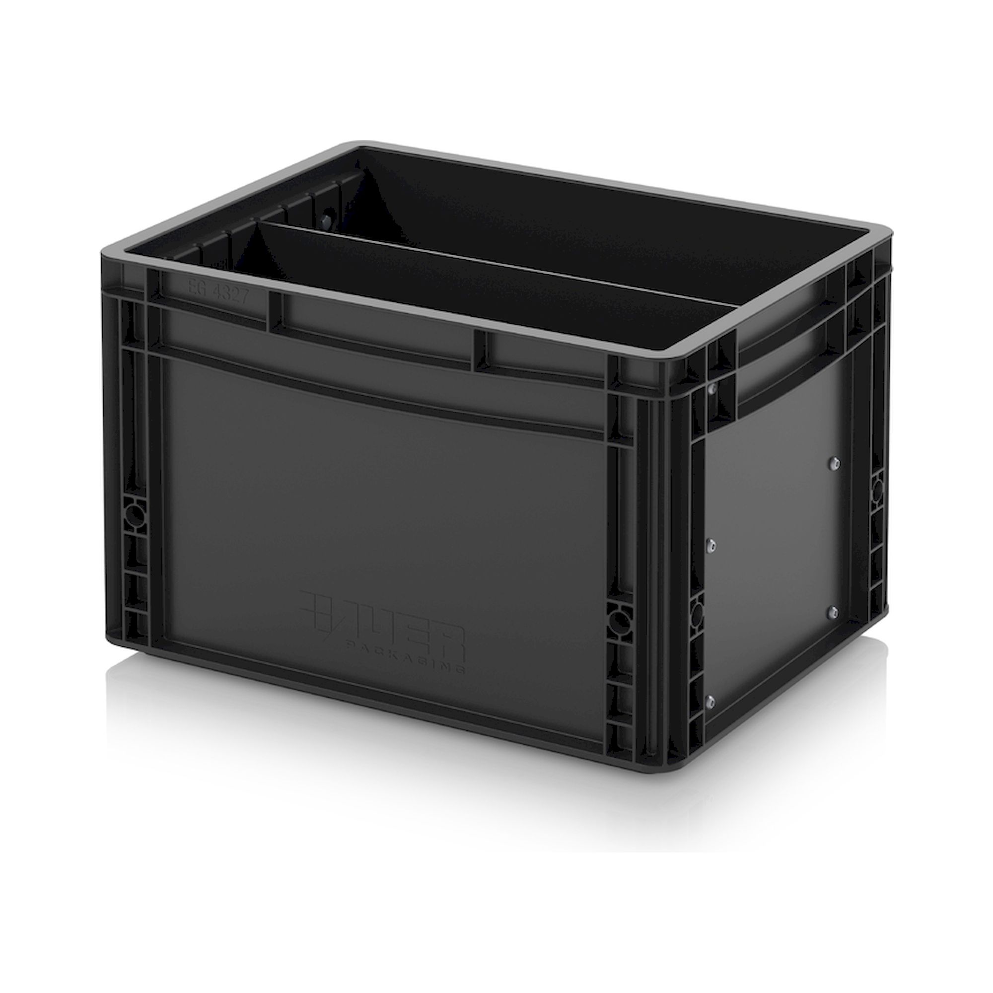 Auer ESD EG GEF LT 4327 HG. ESD-Eurobehälter mit Längsteiler