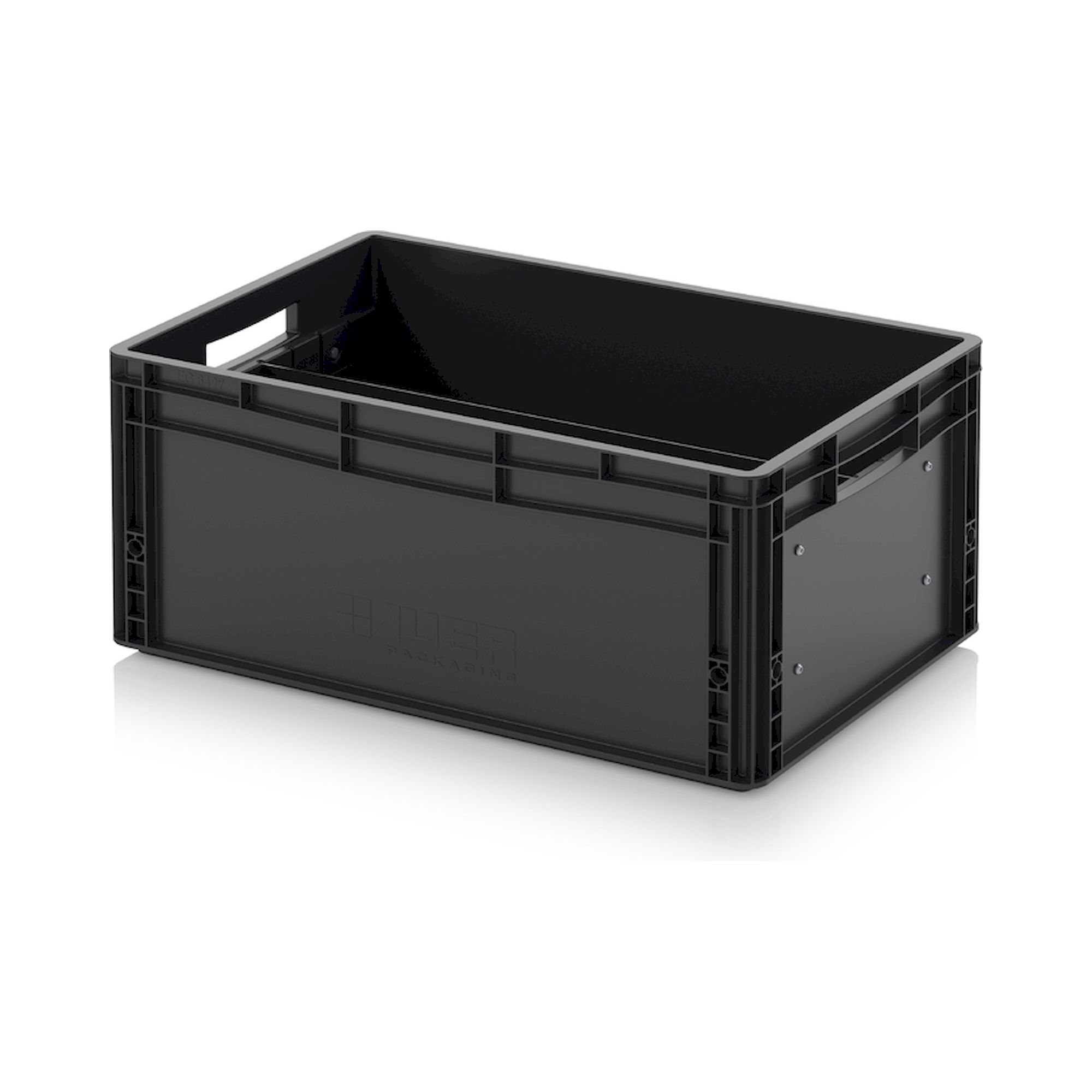 Auer ESD EG GEF LT 6427. ESD-Eurobehälter mit Längsteiler