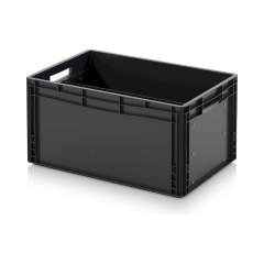 Auer ESD EG GEF LT 6432. ESD-Eurobehälter mit Längsteiler