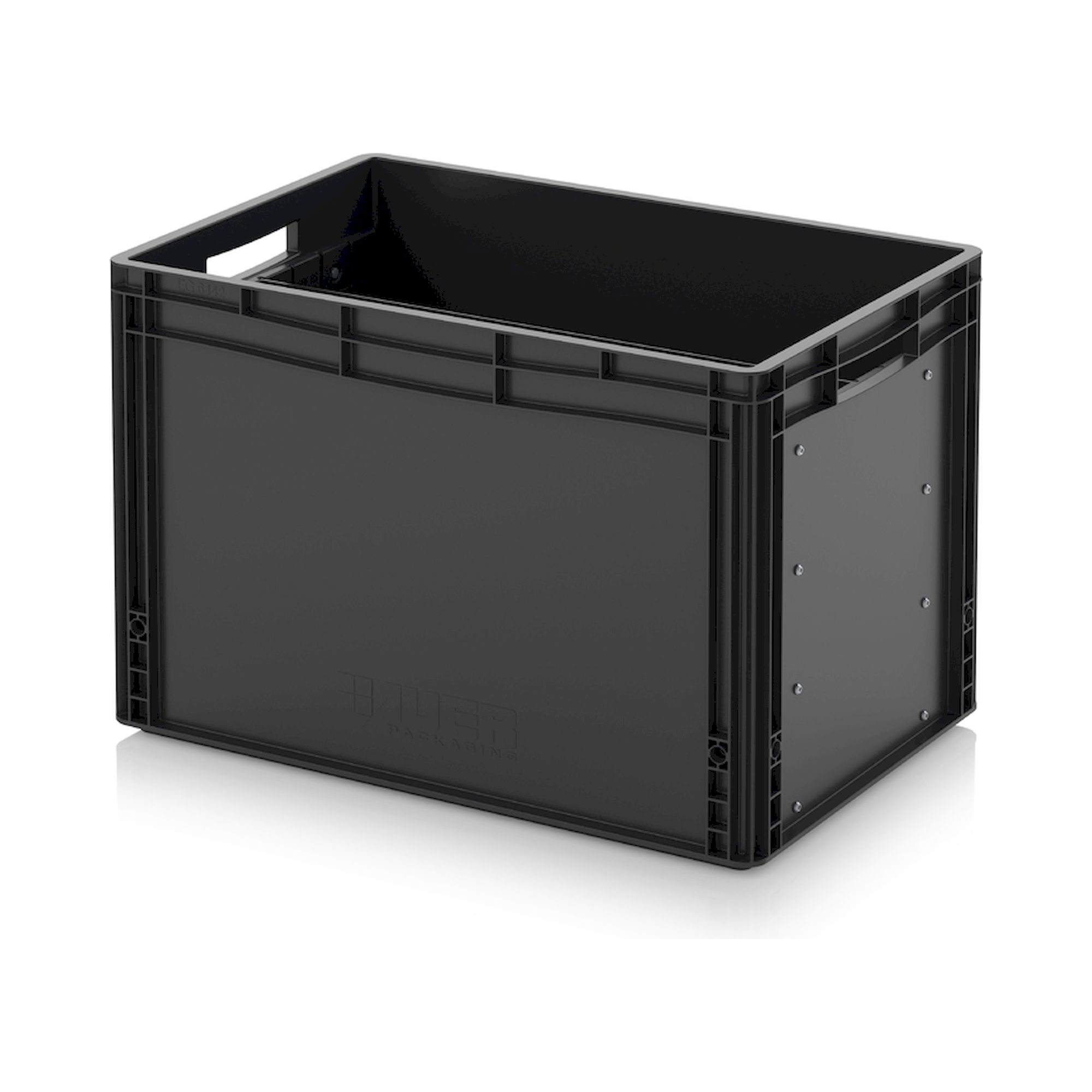 Auer ESD EG GEF LT 6442. ESD-Eurobehälter mit Längsteiler