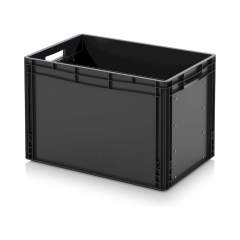 Auer ESD EG GEF LT 6442. ESD-Eurobehälter mit Längsteiler