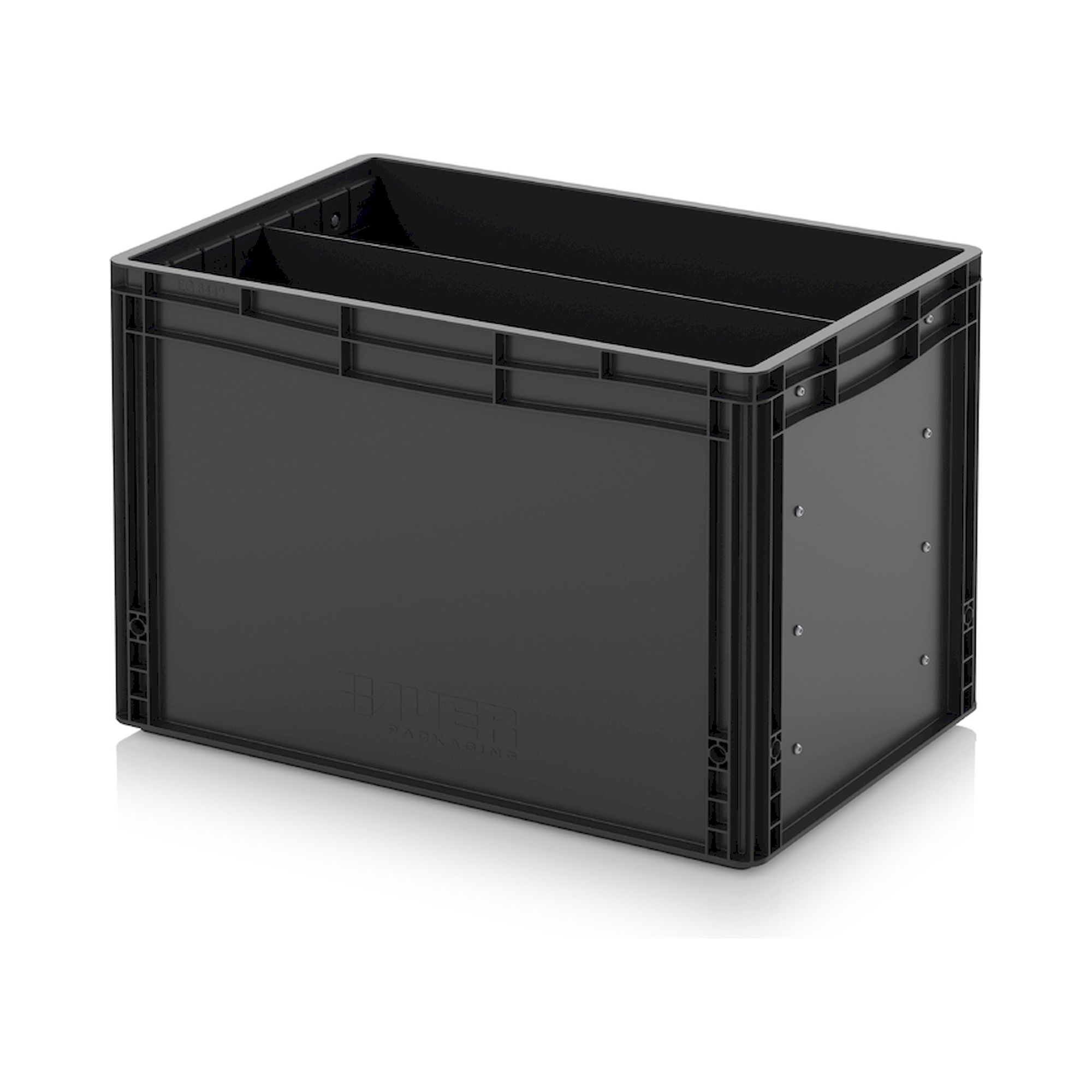 Auer ESD EG GEF LT 6442 HG. ESD-Eurobehälter mit Längsteiler