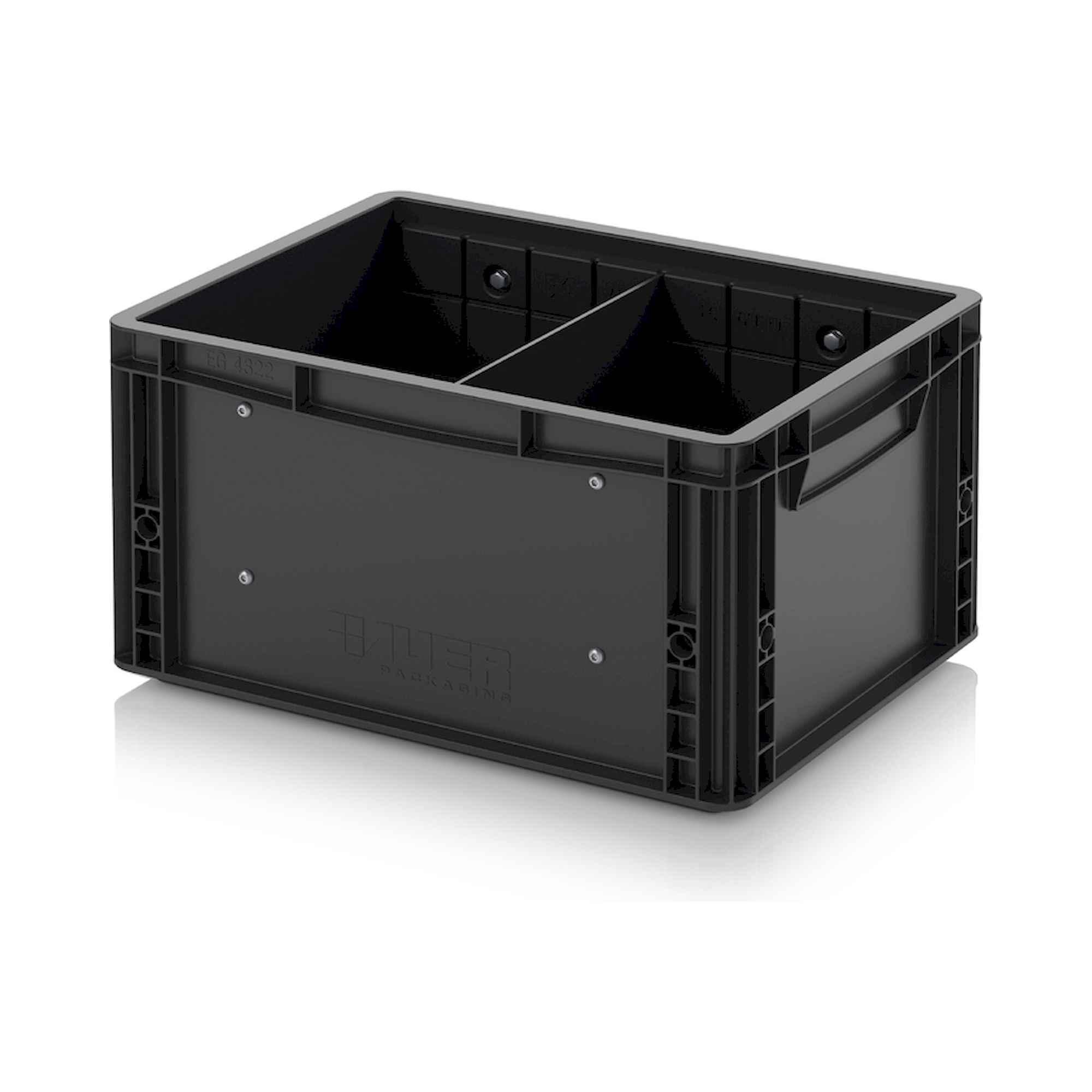 Auer ESD EG GEF QT 4322 HG. ESD-Eurobehälter mit Querteiler