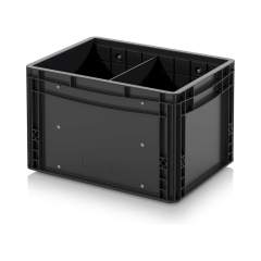 Auer ESD EG GEF QT 4327 HG. ESD-Eurobehälter mit Querteiler