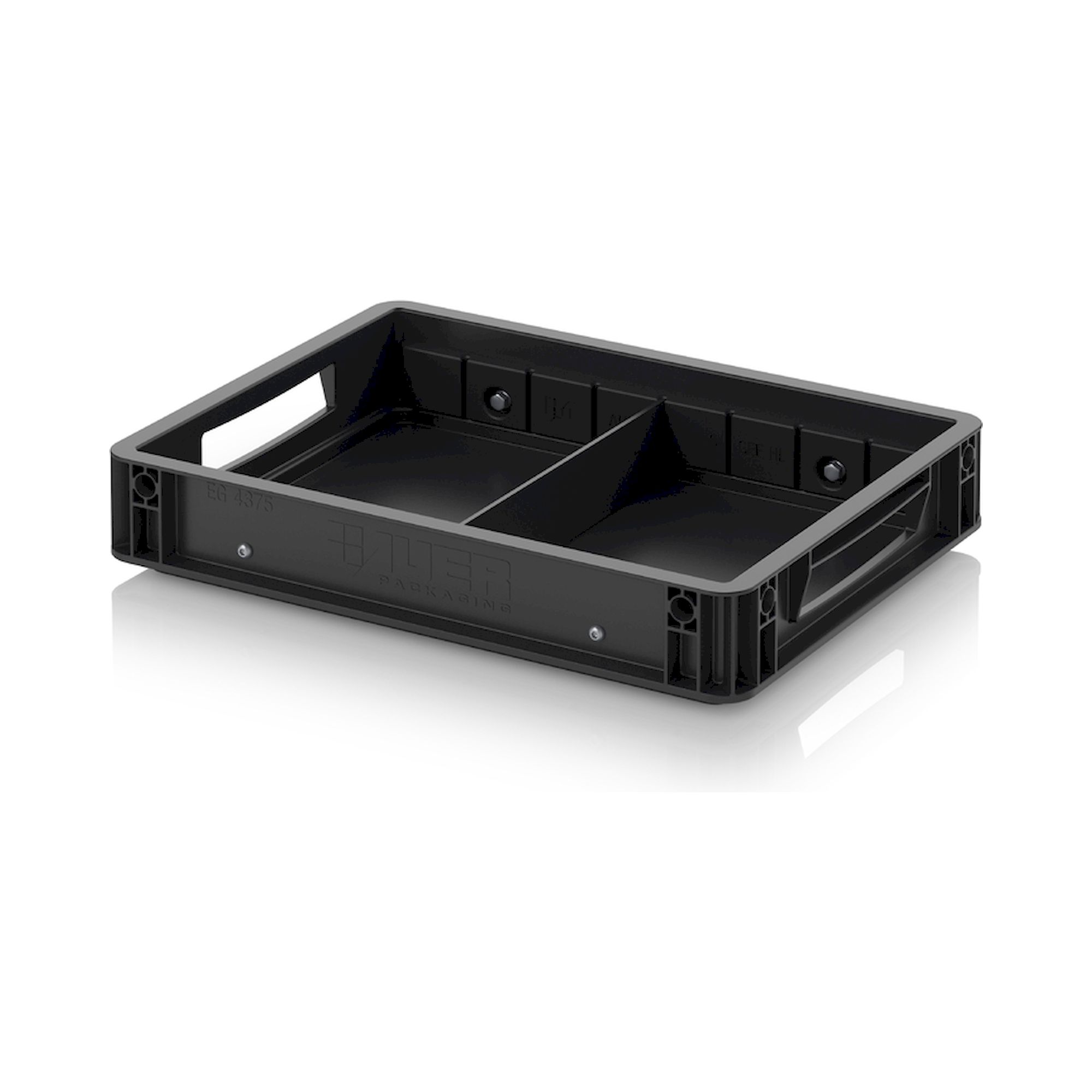 Auer ESD EG GEF QT 4375. ESD-Eurobehälter mit Querteiler