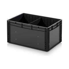 Auer ESD EG GEF QT 6432 HG. ESD-Eurobehälter mit Querteiler