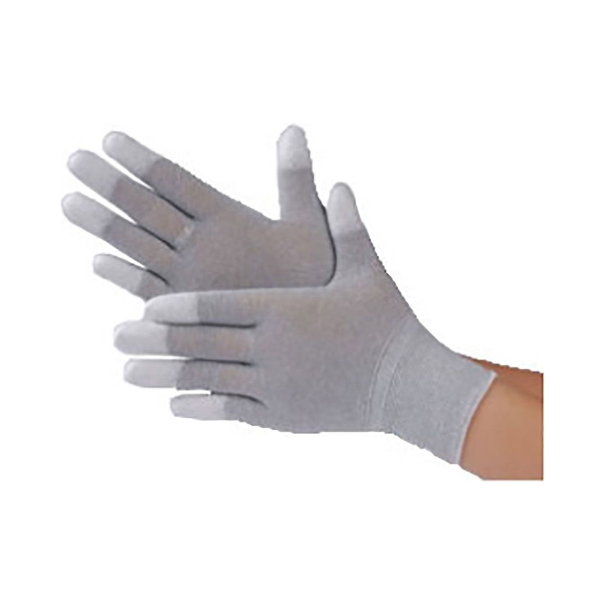 ESD-Handschuhe TOP-FIT, grau, mit PU-beschichteten Fingerkuppen, Größe L, Reinraum