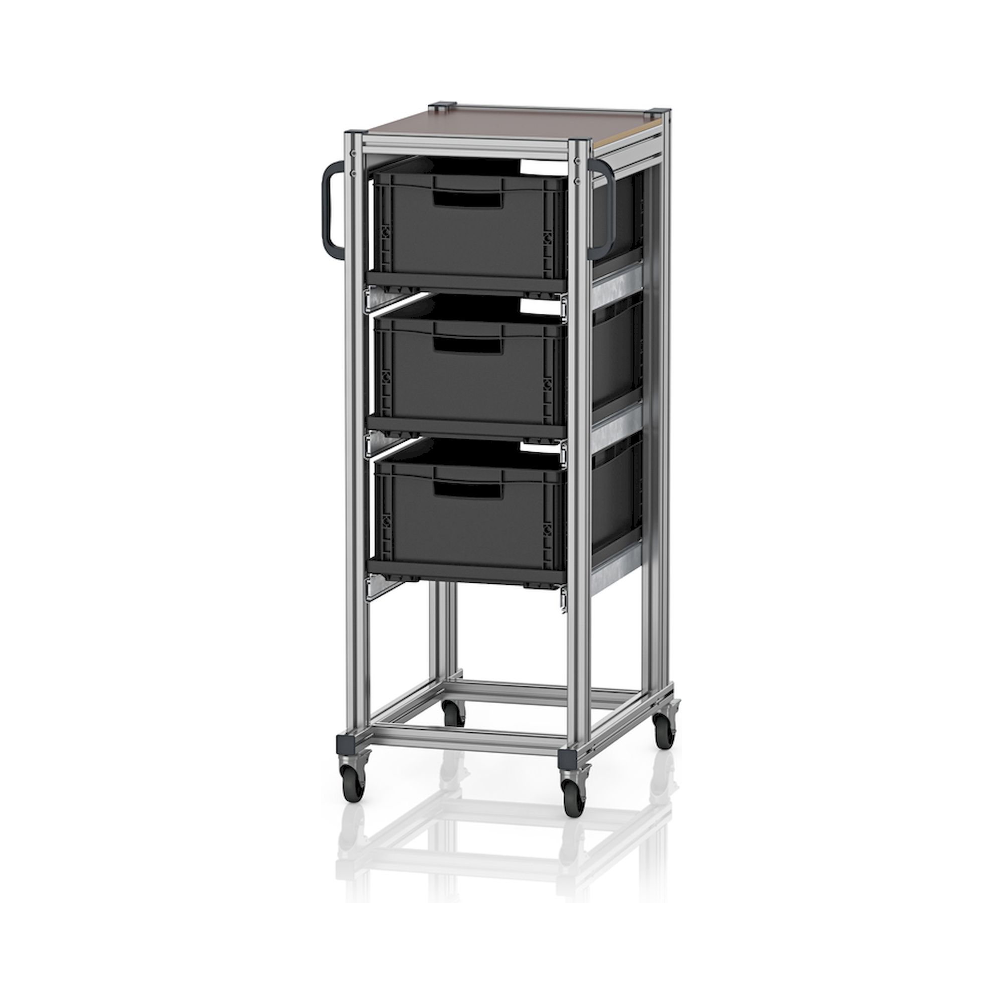 ESD SE 134 6422.2. ESD-Systemwagen für Eurobehälter 60 x 40 Höhe 134 cm, 71,8x50x134,6 cm