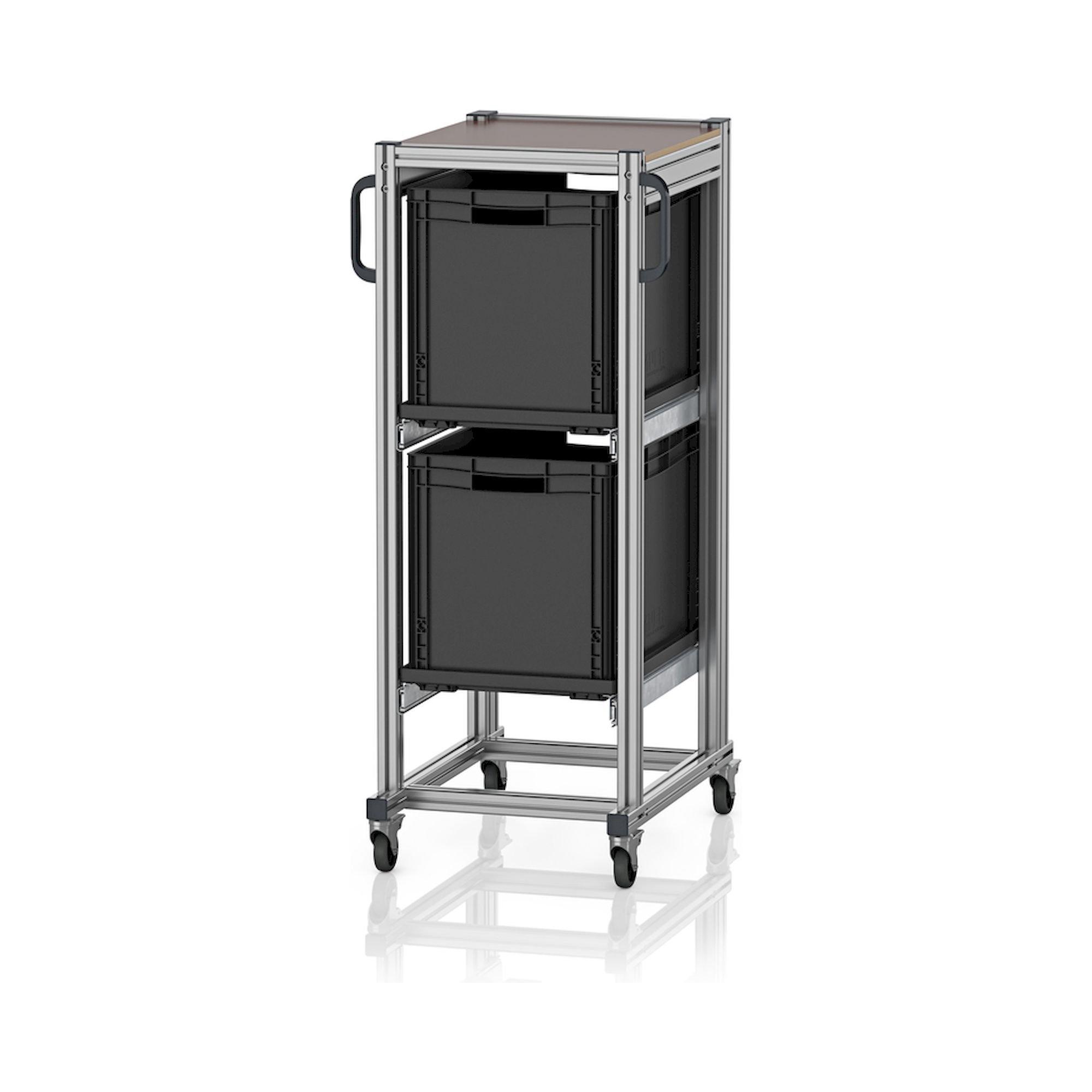 ESD SE 134 6442.2. ESD-Systemwagen für Eurobehälter 60 x 40 Höhe 134 cm, 71,8x50x134,6 cm