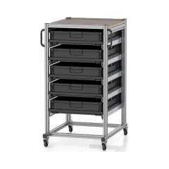 ESD SE 134 8612. ESD-Systemwagen für Eurobehälter 80 x 60 Höhe 134 cm, 70x93,5x135 cm