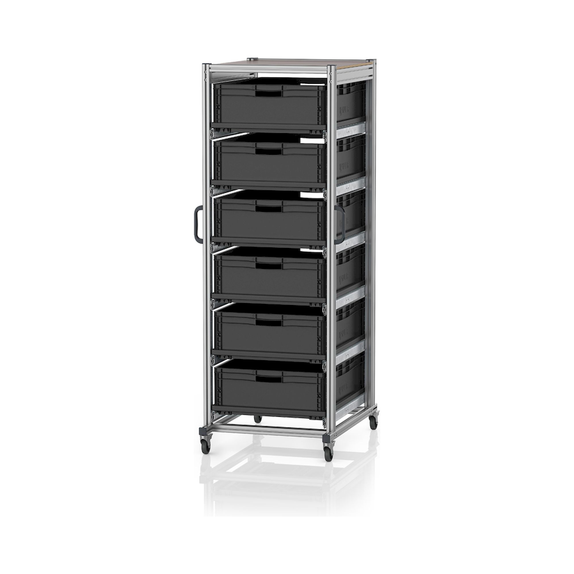 ESD SE 200 8622. ESD-Systemwagen für Eurobehälter 80 x 60 Höhe 200 cm, 70x93,5x200 cm