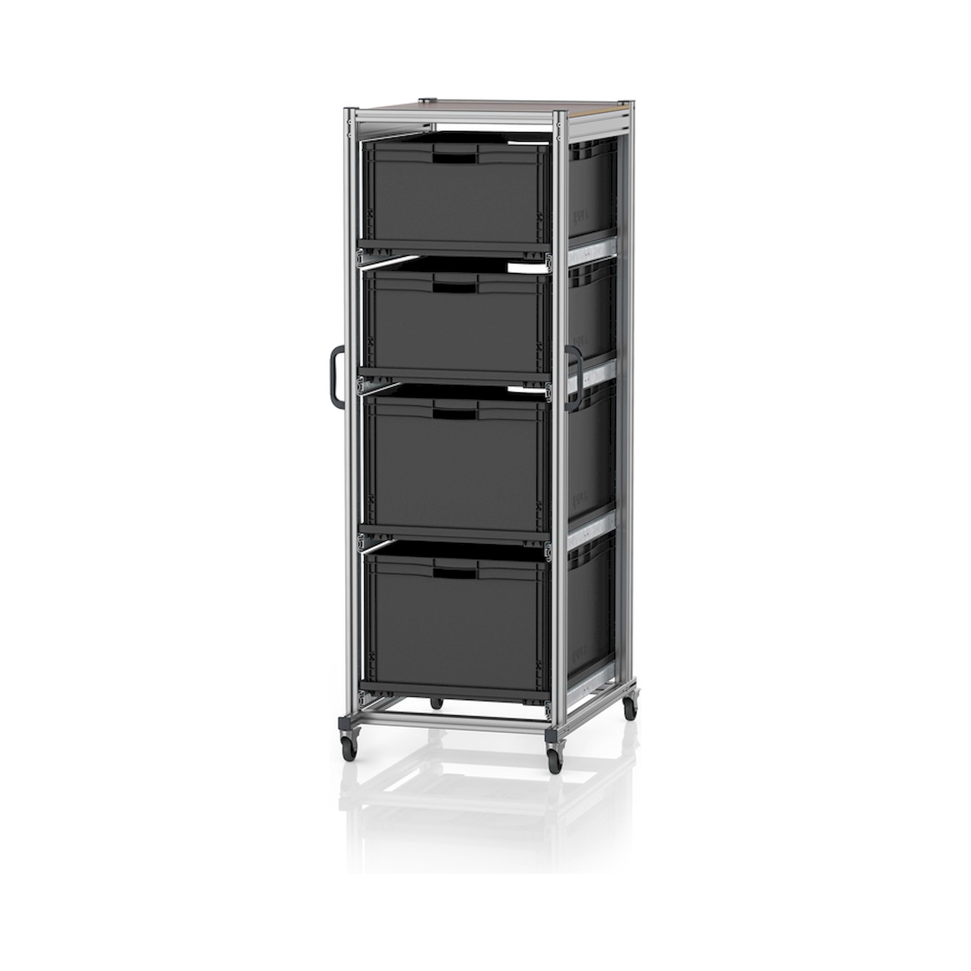 ESD SE 200 864232. ESD-Systemwagen für Eurobehälter 80 x 60 Höhe 200 cm, 70x93,5x200 cm