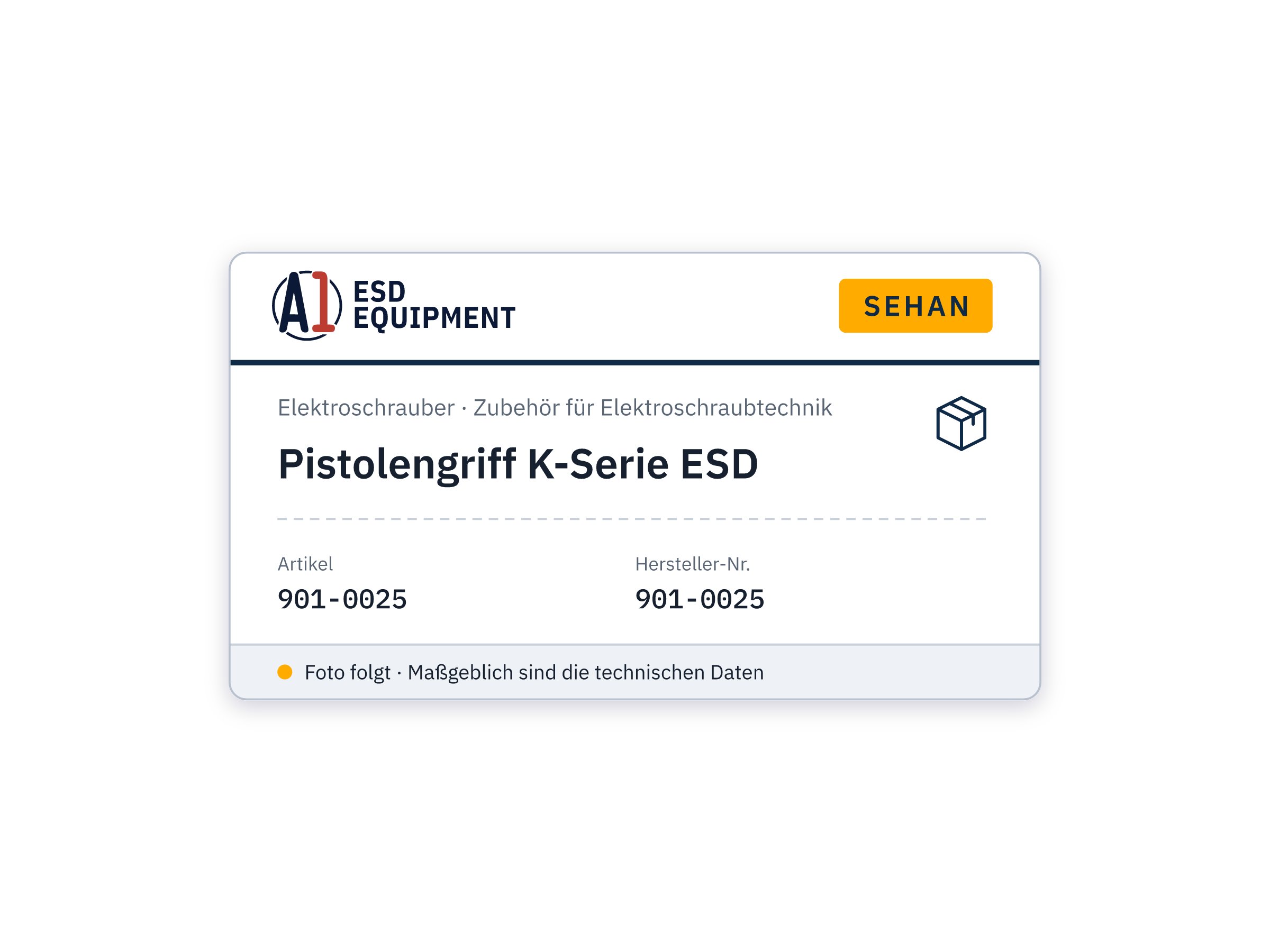 Poignée pistolet série K ESD - Sehan 901-0025