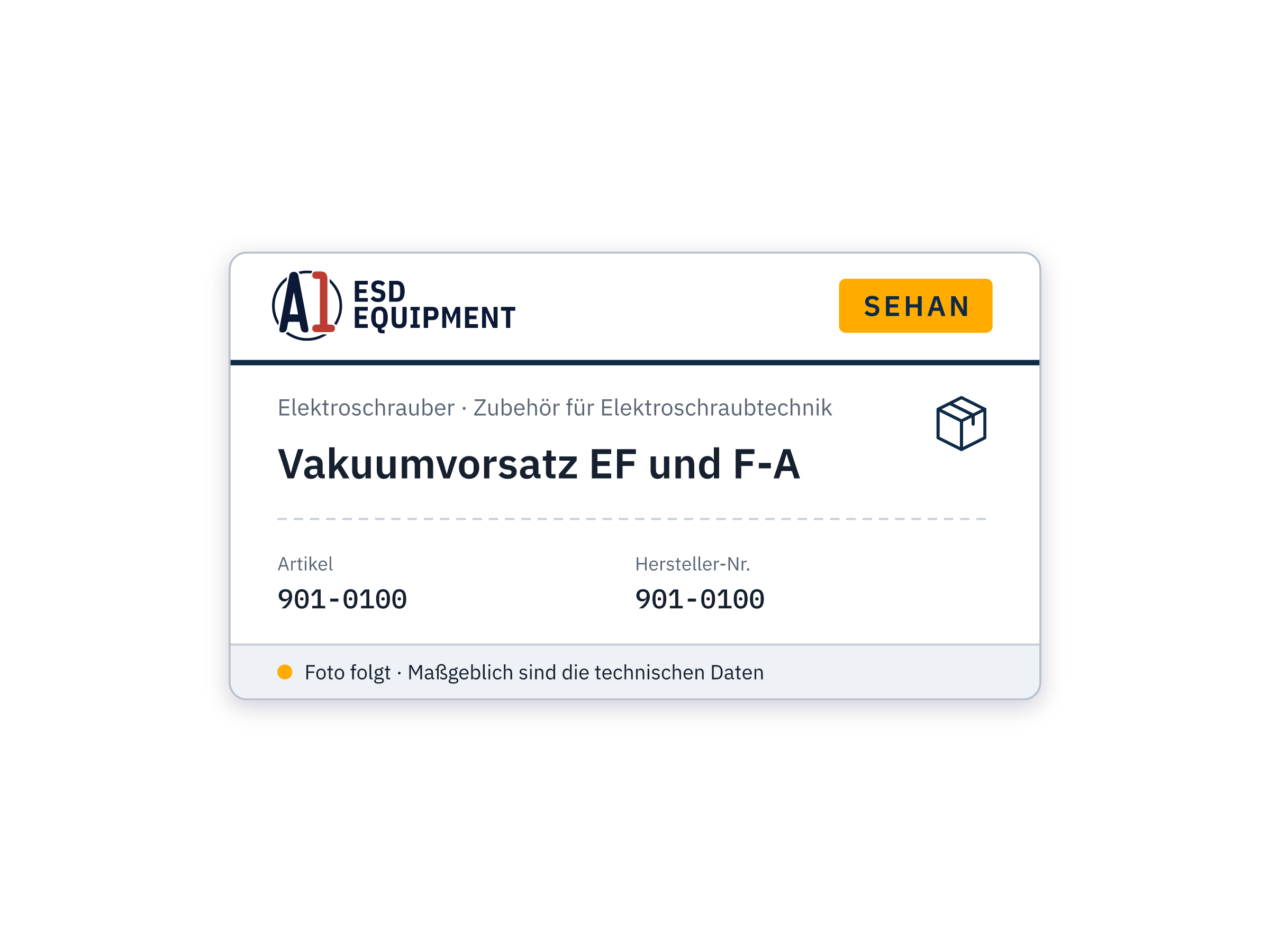Dispositif de préhension par vide EF et F-A - Sehan 901-0100