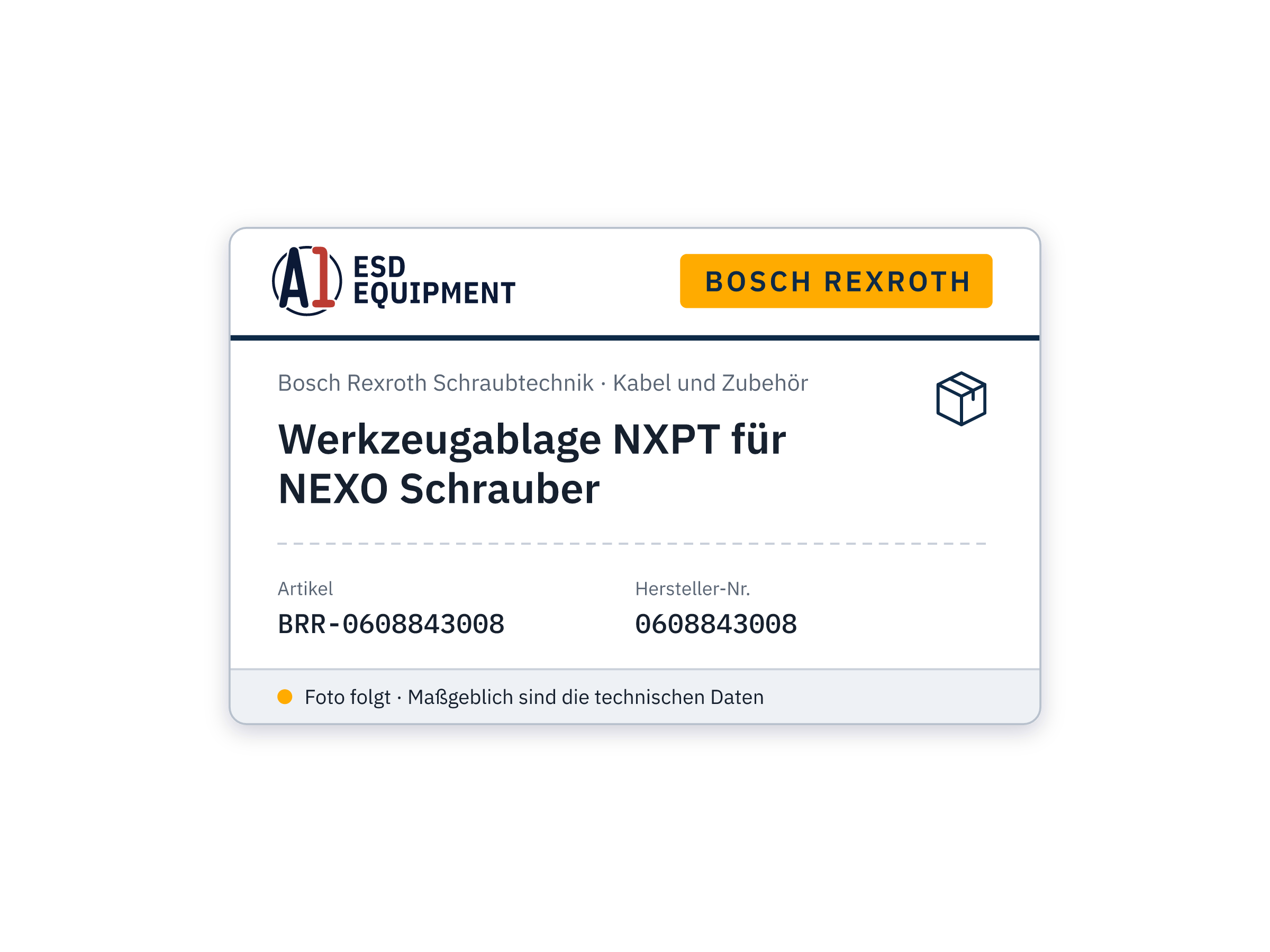 Werkzeugablage NXPT für NEXO Schrauber - Bosch Rexroth 0608843008