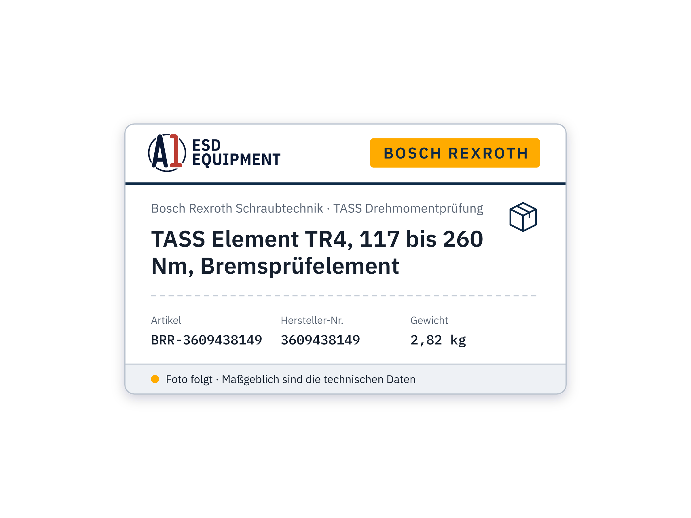 TASS element TR4, 117 to 260 Nm, brake test element - Bosch Rexroth 3609438149