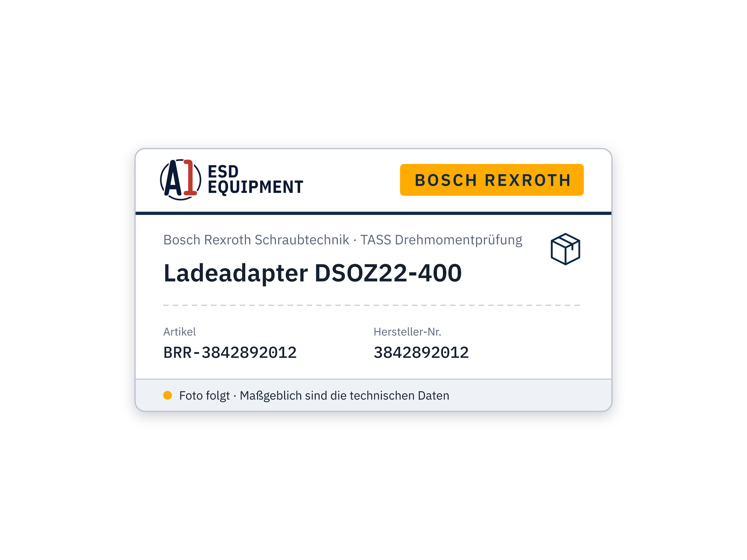 Ladeadapter DSOZ22-400 - Bosch Rexroth 3842892012