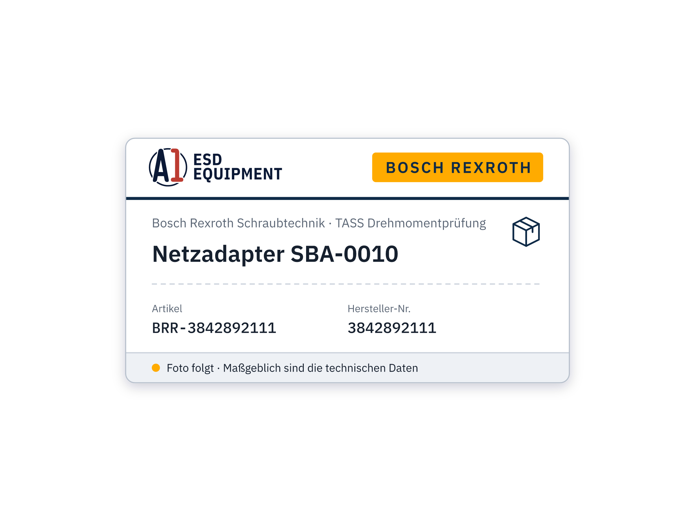 Adaptateur secteur SBA-0010 - Bosch Rexroth 3842892111