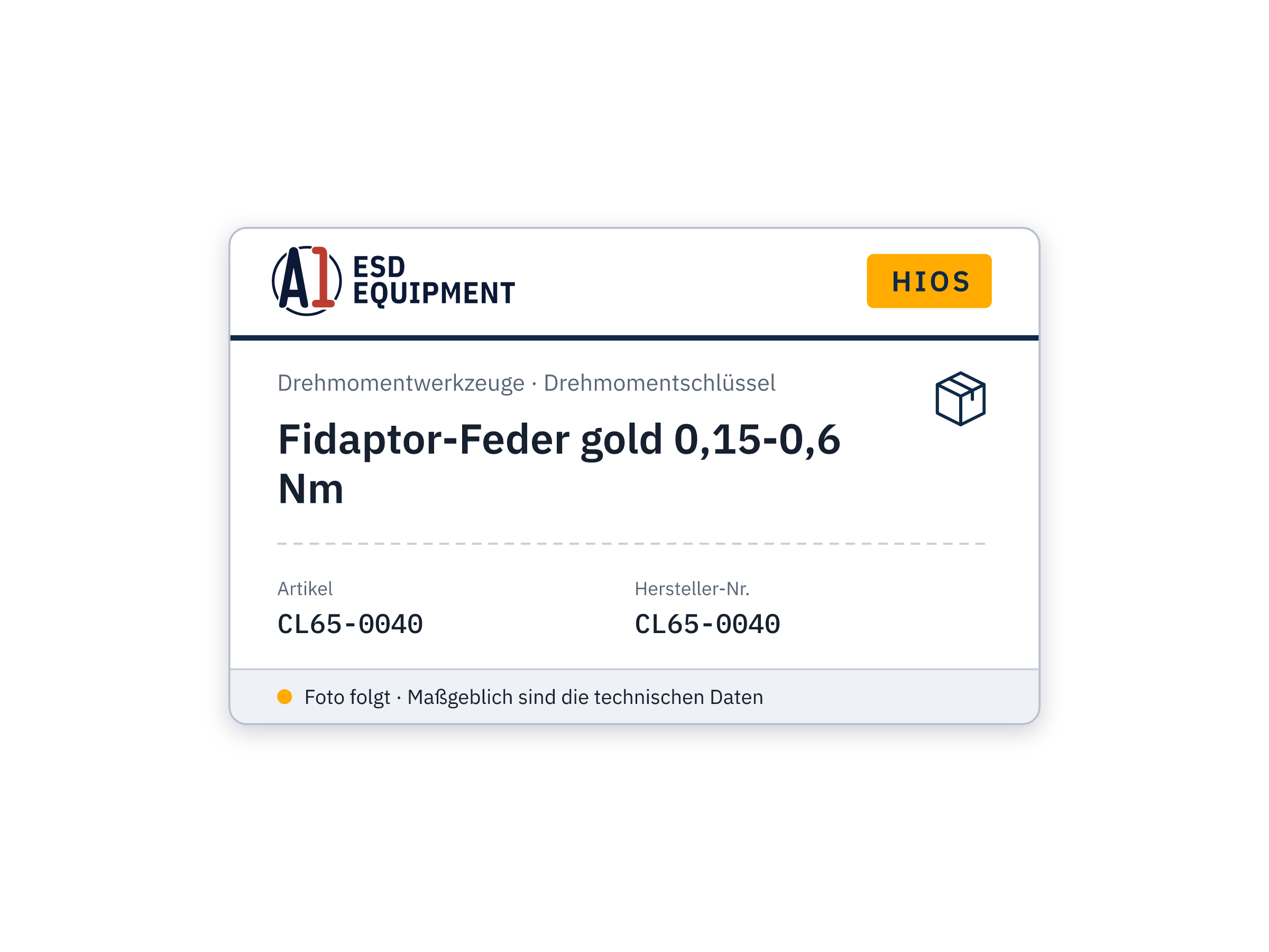 Ressort de Fidaptor doré 0,15-0,6 Nm - HIOS CL65-0040