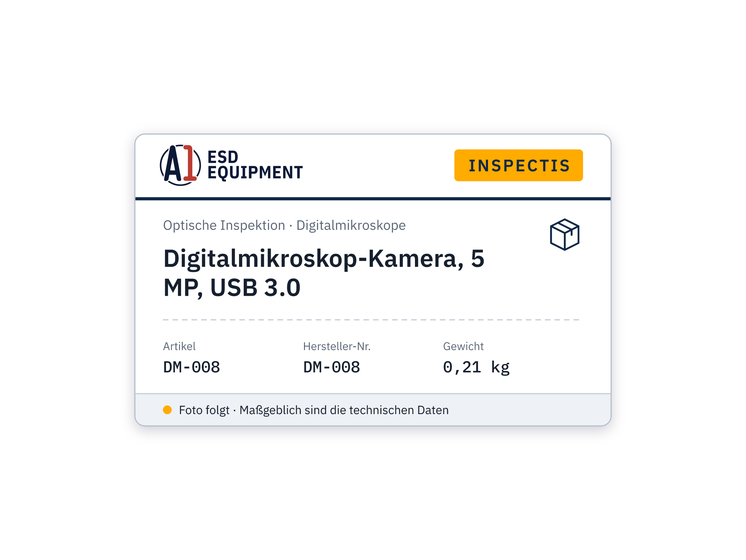 Digitalmikroskop-Kamera, 5 MP, USB 3.0 - Inspectis DM-008