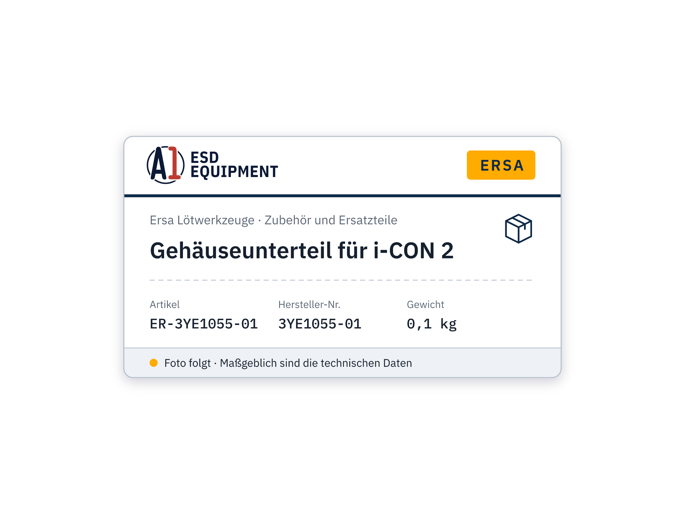 Gehäuseunterteil für i-CON 2 - Ersa 3YE1055-01