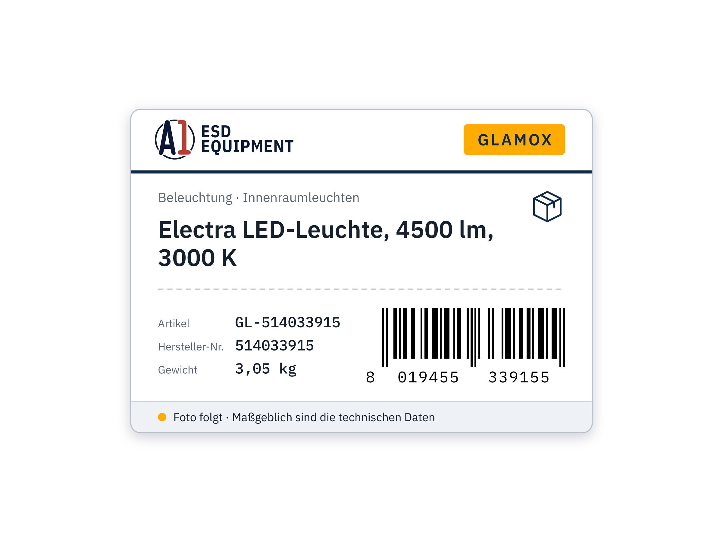 Electra LED-Leuchte, 4500 lm, 3000 K - Glamox 514033915