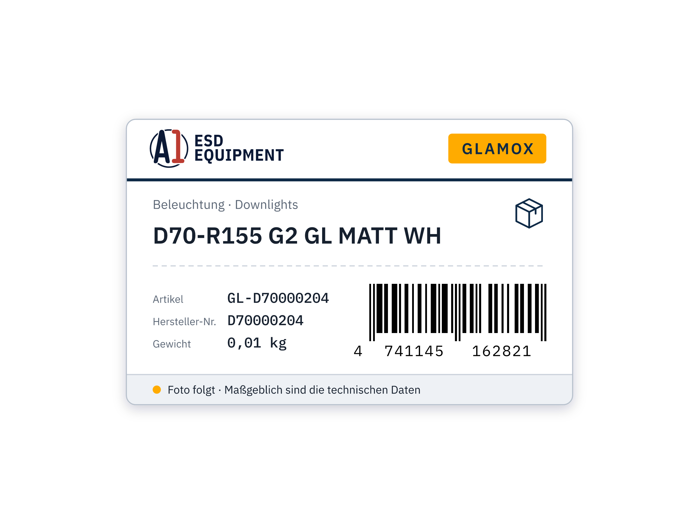 Glamox D70-R155 G2 GL MATT WH