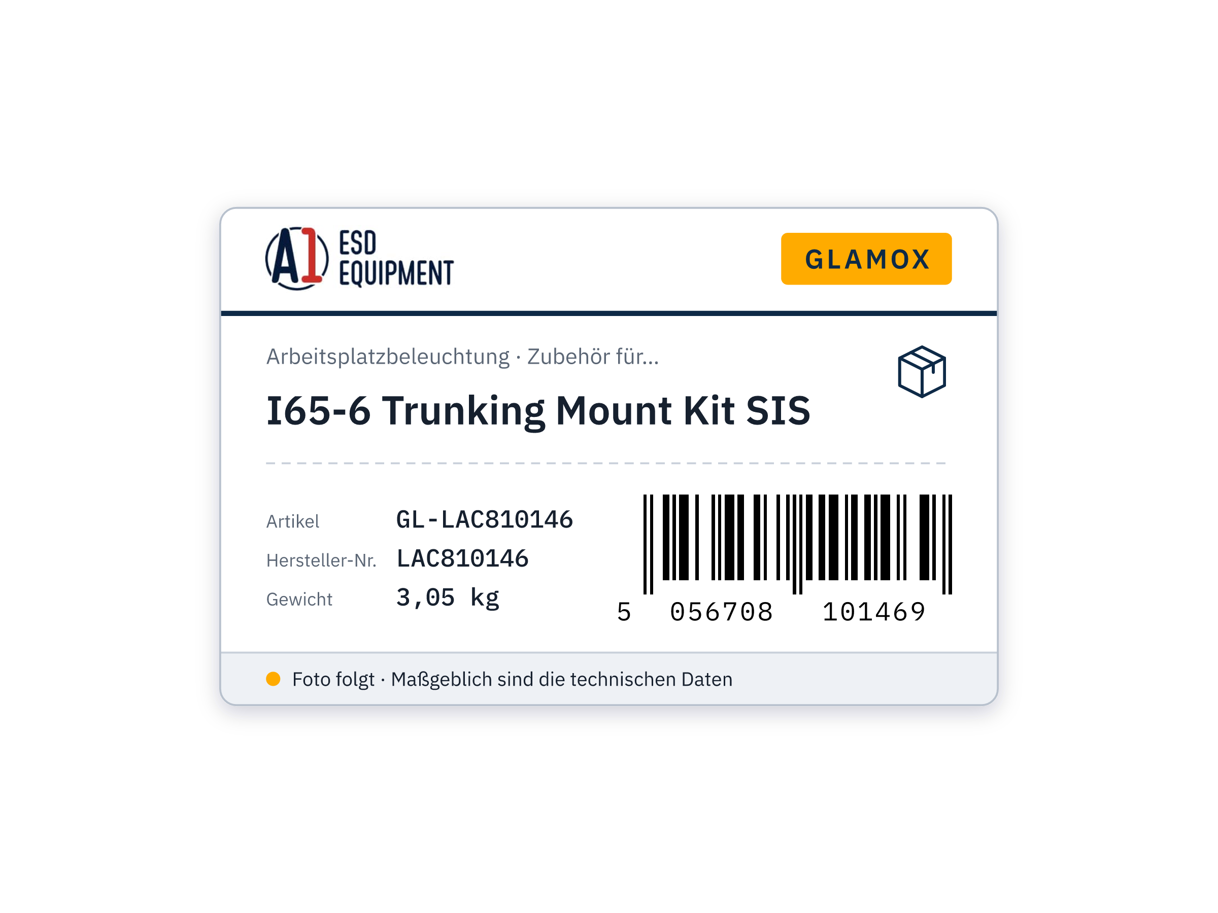 Glamox I65-6 Trunking Mount Kit SIS