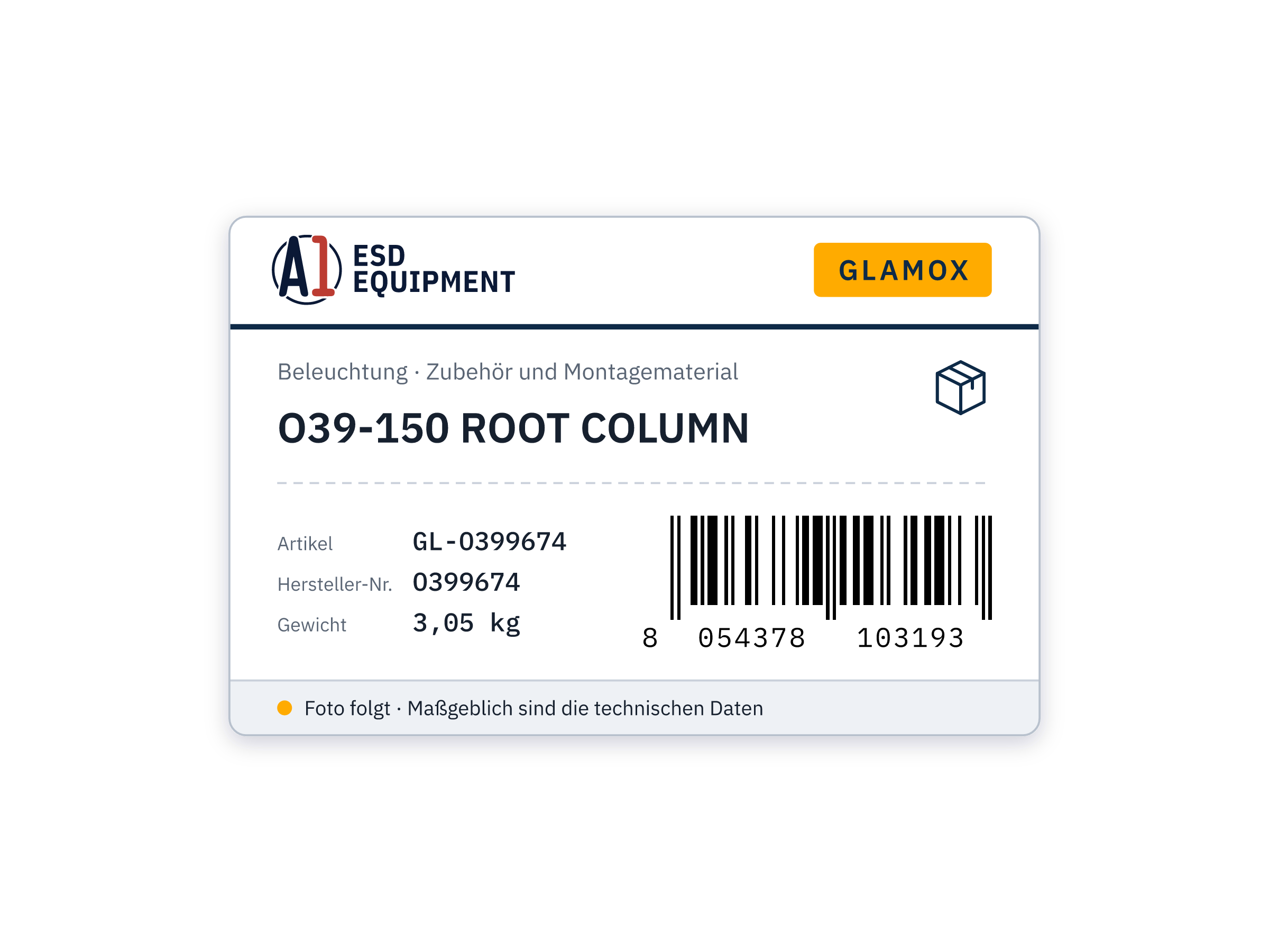 Glamox O39-150 ROOT COLUMN