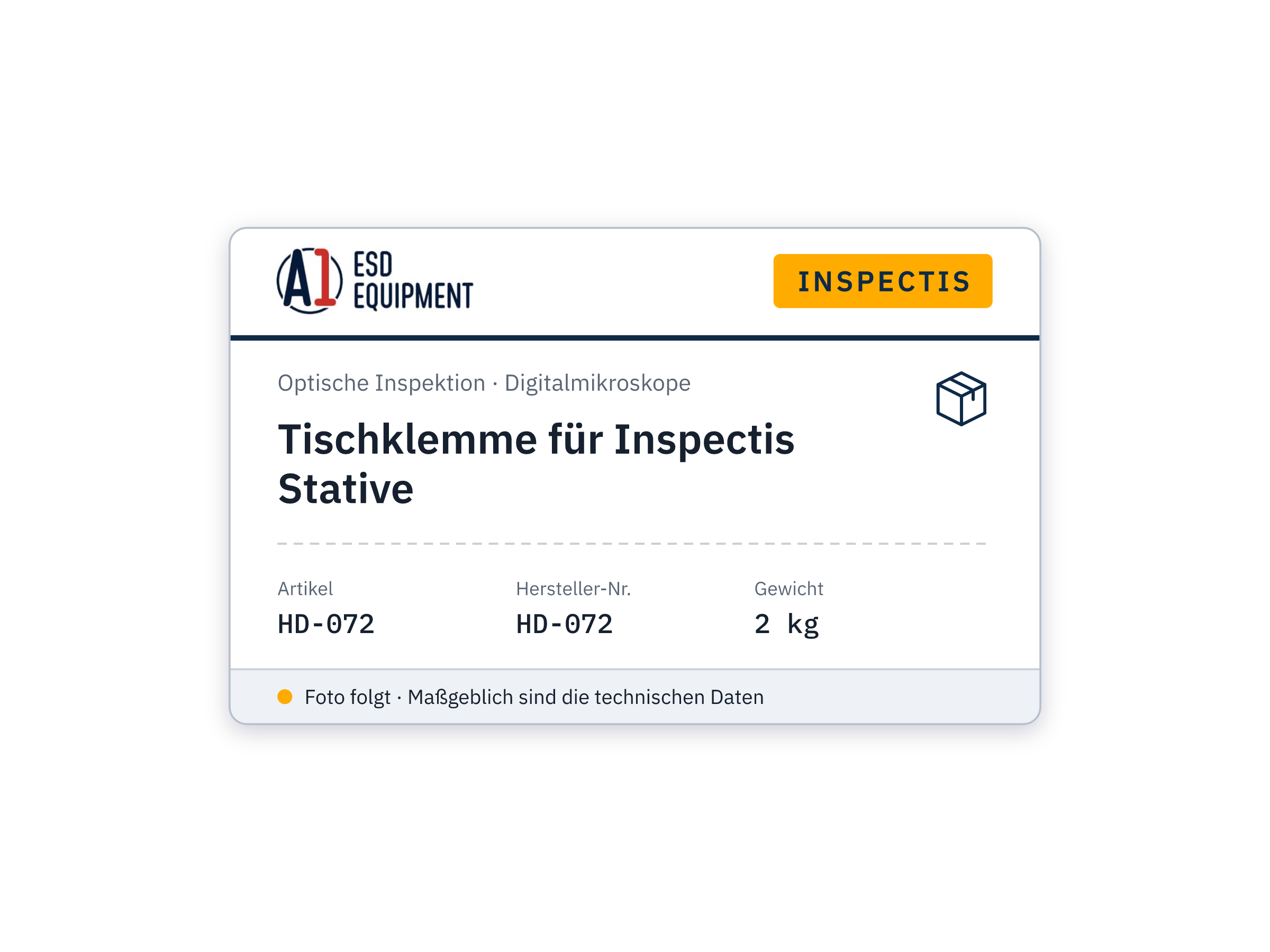 Pince de table pour supports Inspectis - Inspectis HD-072