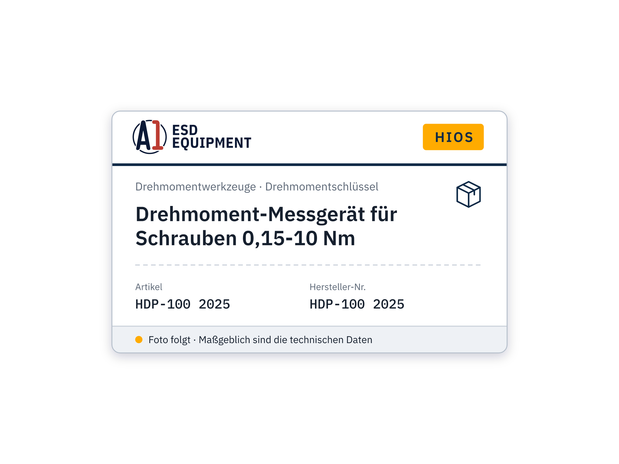 Drehmoment-Messgerät für Schrauben 0,15-10 Nm - HIOS HDP-100 2025