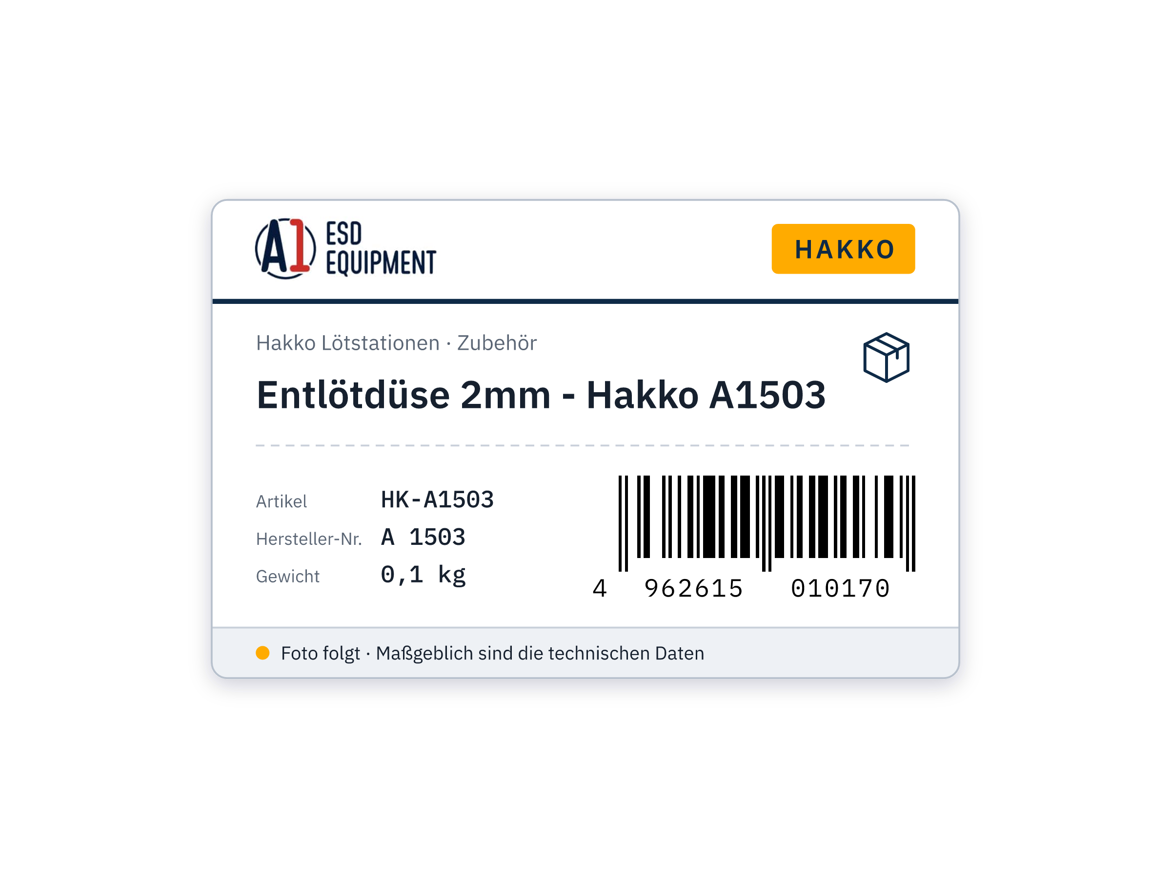 Entlötdüse 2mm - Hakko A1503