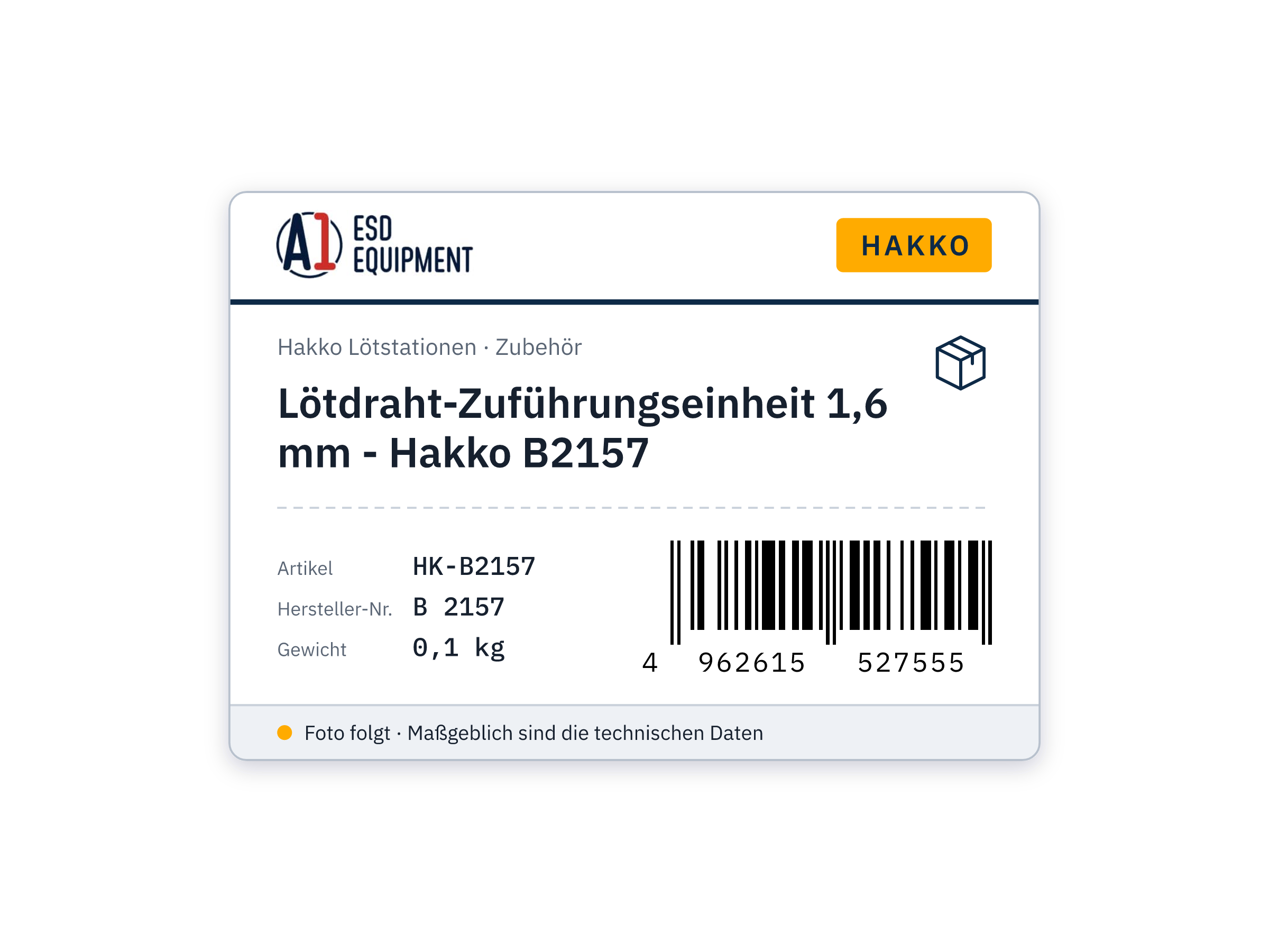 Lötdraht-Zuführungseinheit 1,6 mm - Hakko B2157