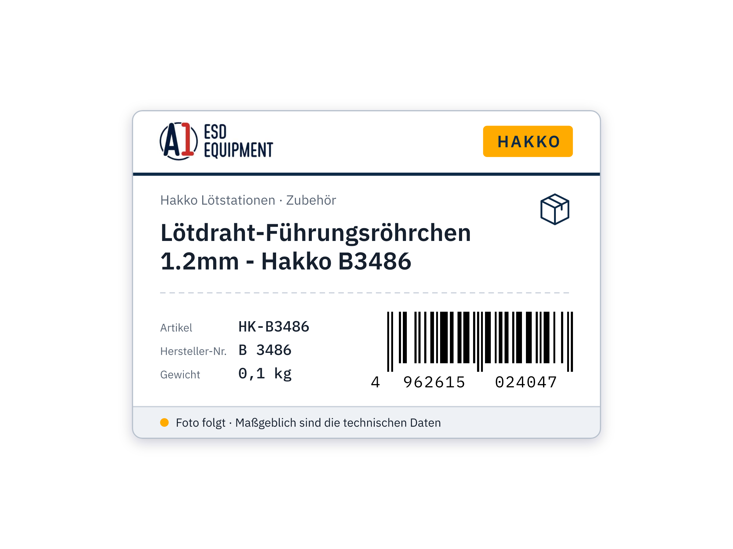 Lötdraht-Führungsröhrchen 1.2mm - Hakko B3486