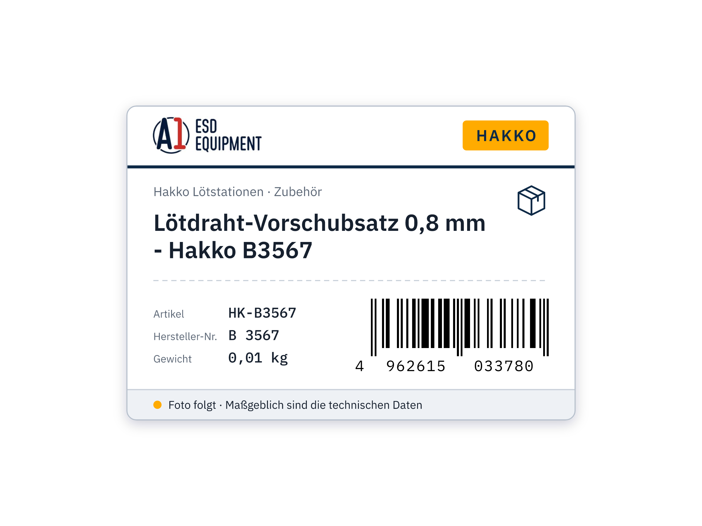 Lötdraht-Vorschubsatz 0,8 mm - Hakko B3567