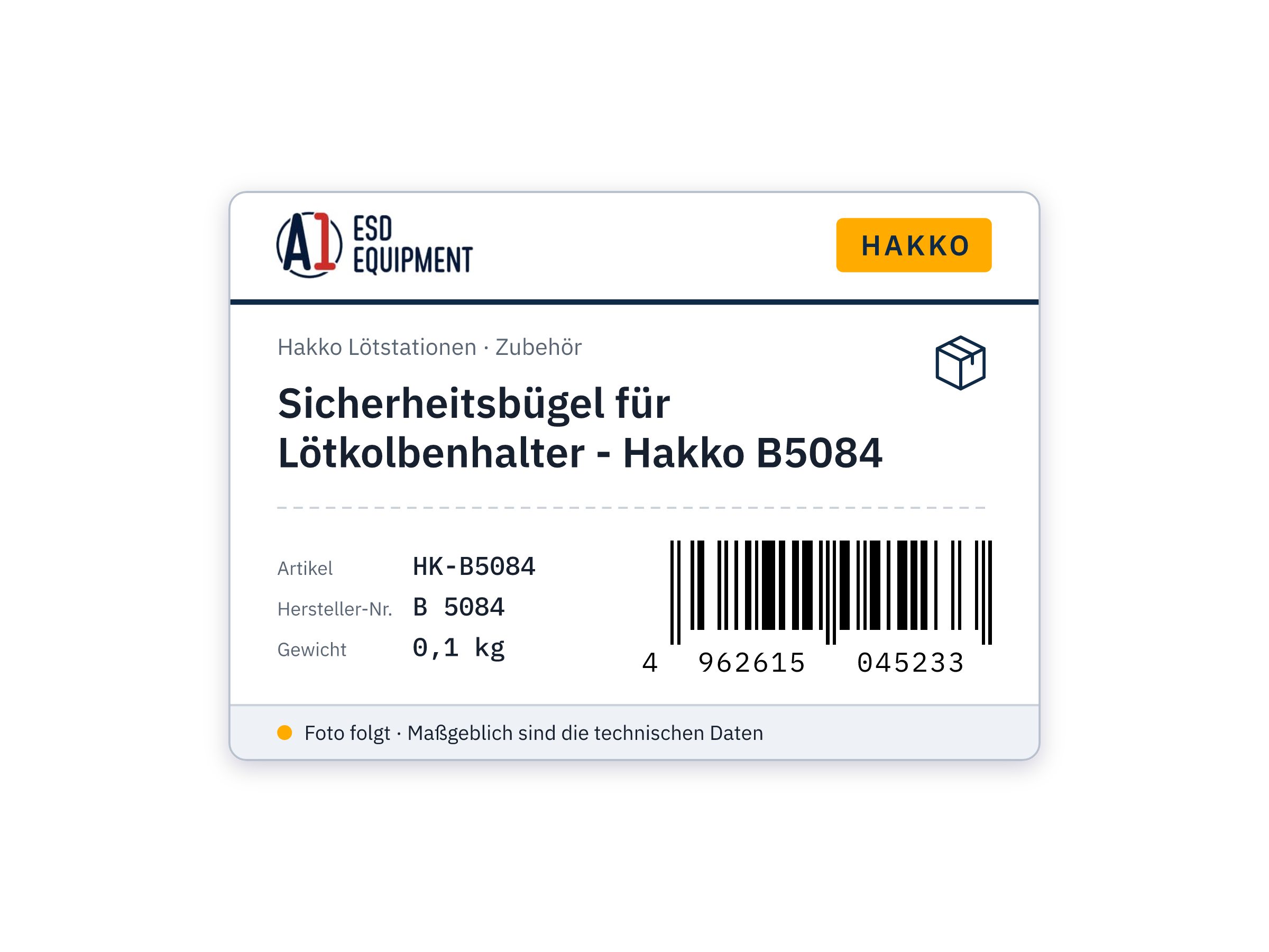 Étrier de sécurité pour support de fer à souder - Hakko B5084