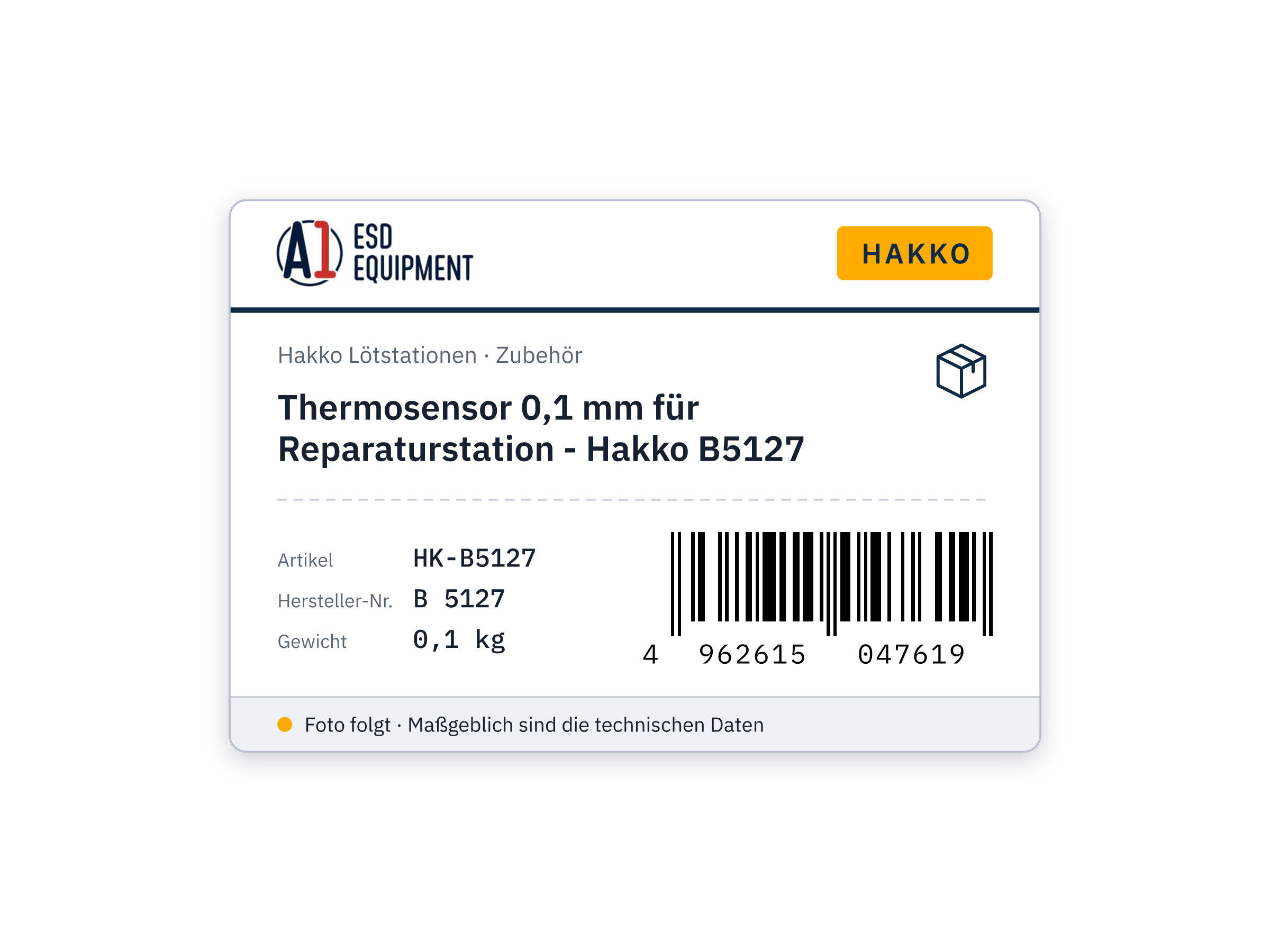 Thermosensor 0,1 mm für Reparaturstation - Hakko B5127