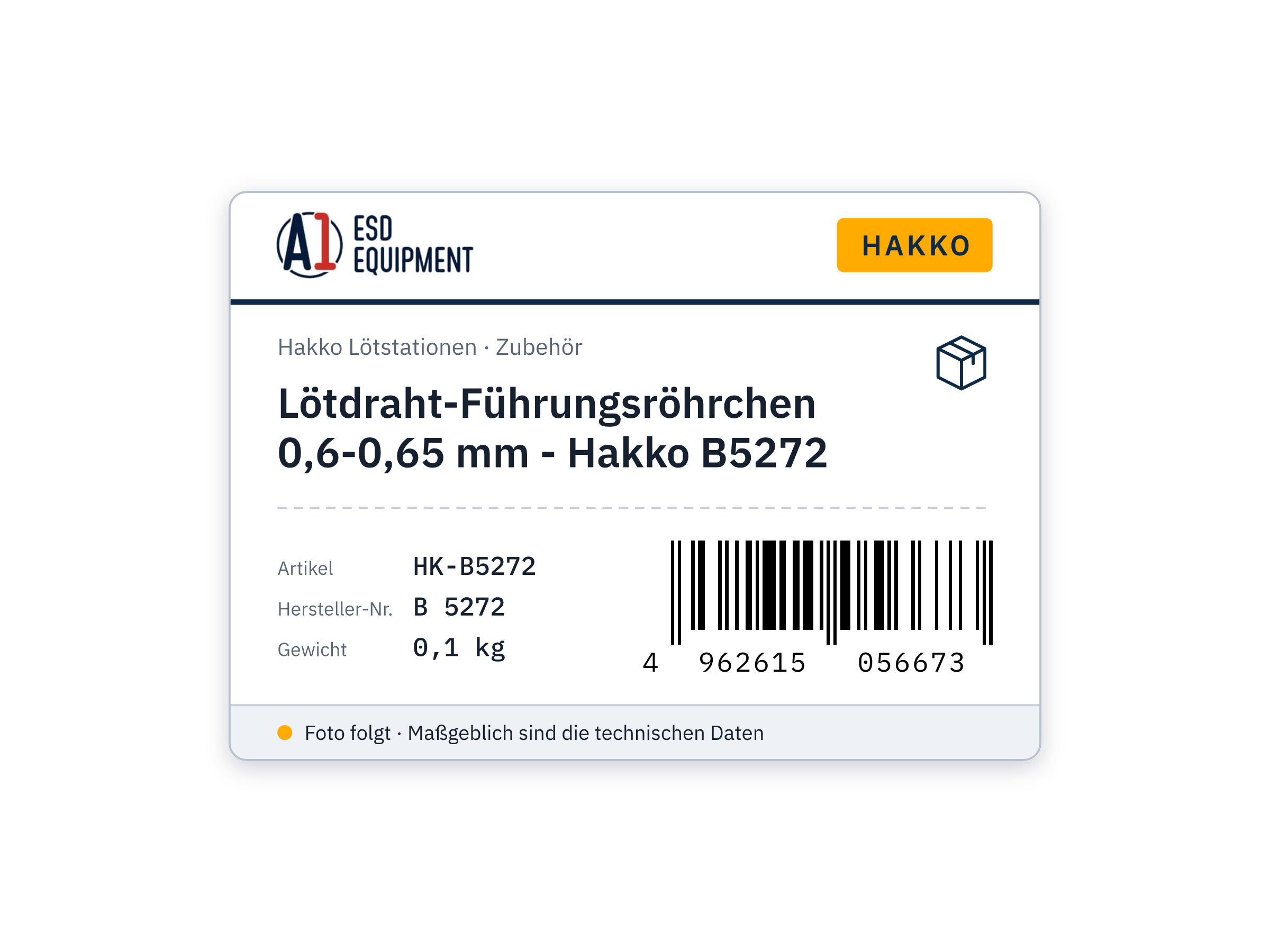 Lötdraht-Führungsröhrchen 0,6-0,65 mm - Hakko B5272