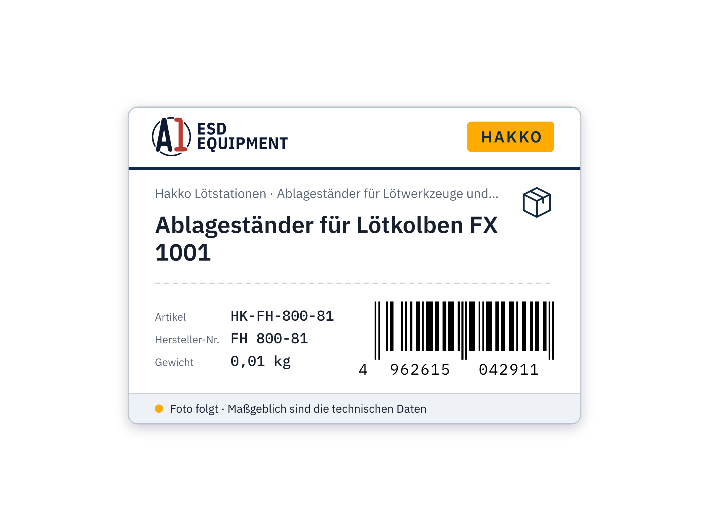Ablageständer für Lötkolben FX 1001 - Hakko FH 800-81